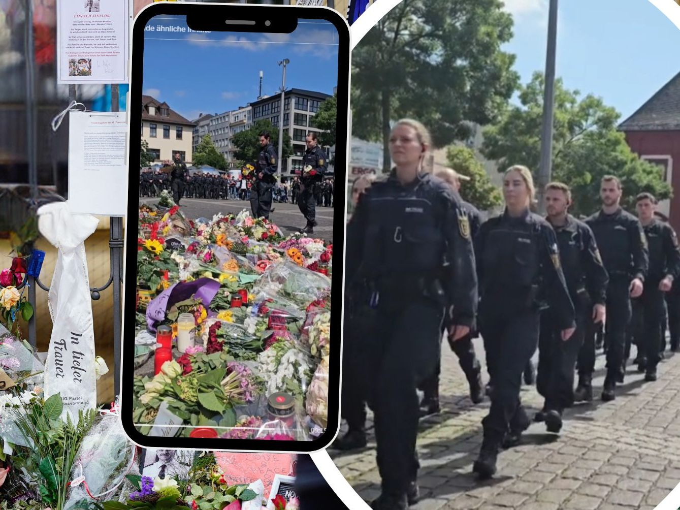 Trauermarsch für ermordeten Polizisten in Mannheim Trauermarsch für ermordeten Polizisten in Mannheim