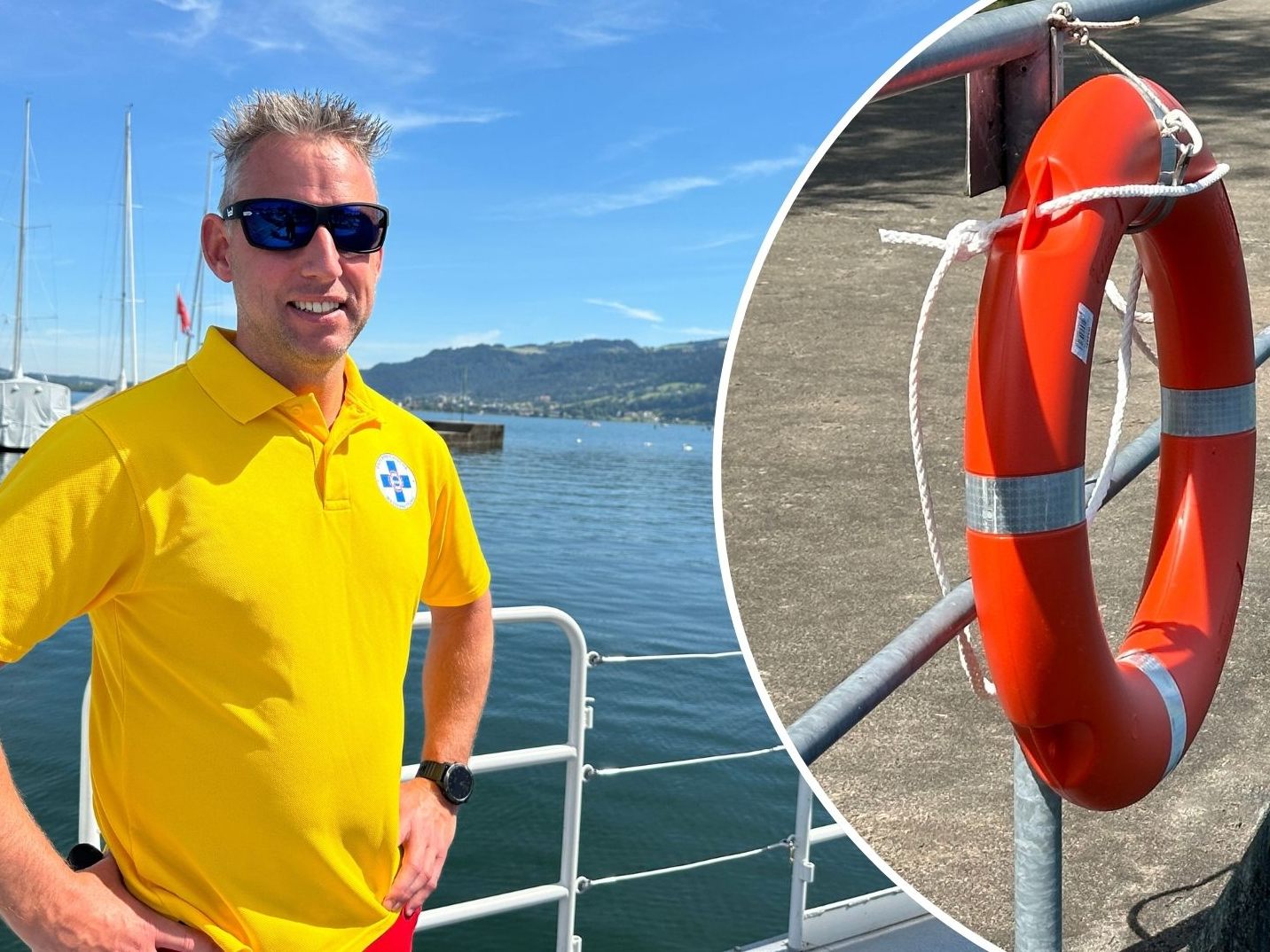 Wasserretter Manuel Winkel erklärt, worauf man beim Baden achten sollte. Wasserretter Manuel Winkel erklärt, worauf man beim Baden achten sollte.