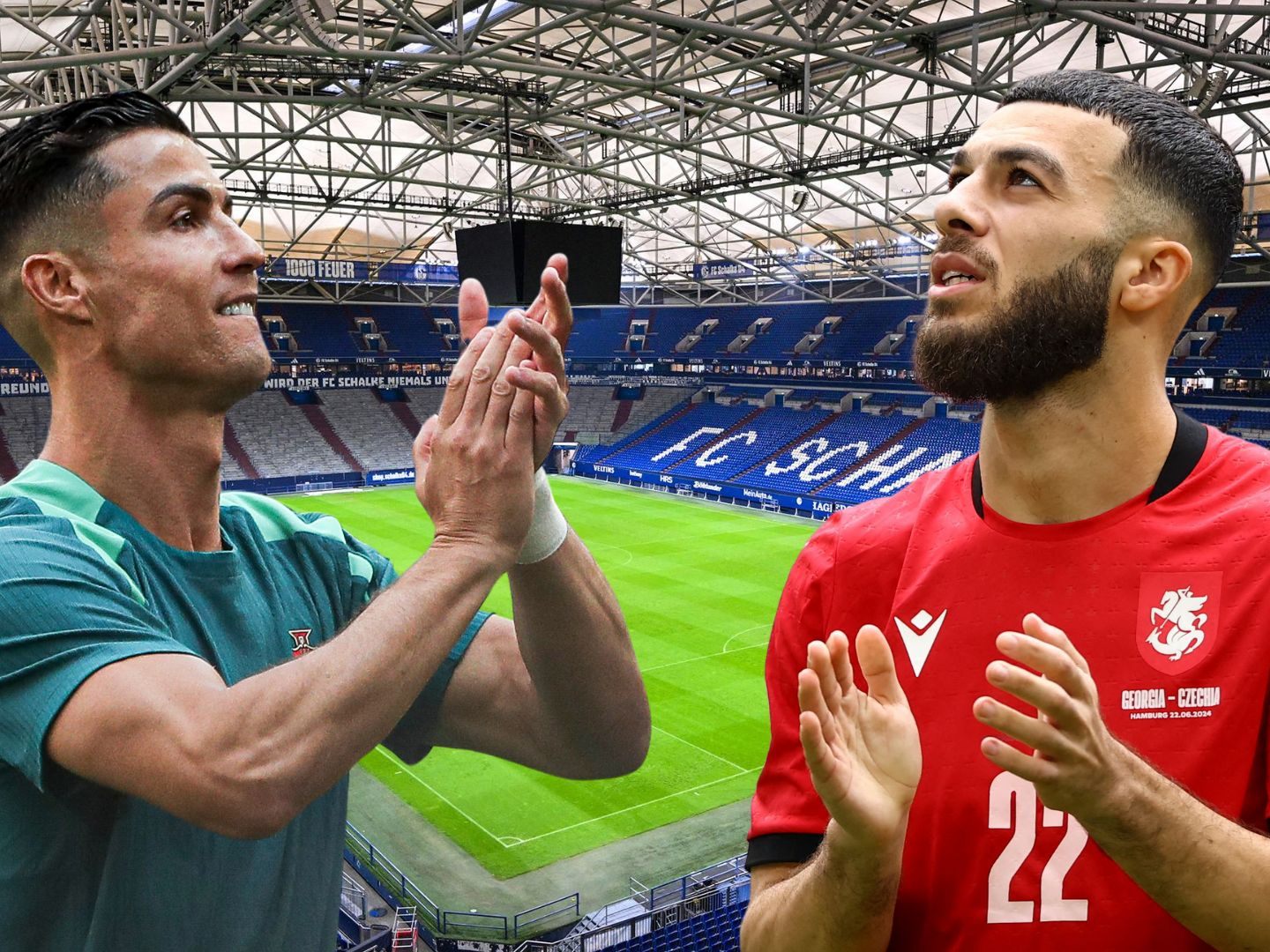 Portugal trifft heute in Gelsenkirchen auf Georgien. Portugal trifft heute in Gelsenkirchen auf Georgien.
