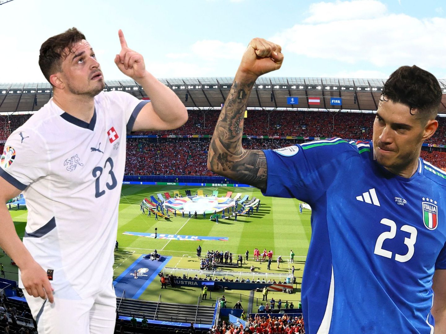 Die Schweiz trifft im Berliner Olympiastadion auf Italien.