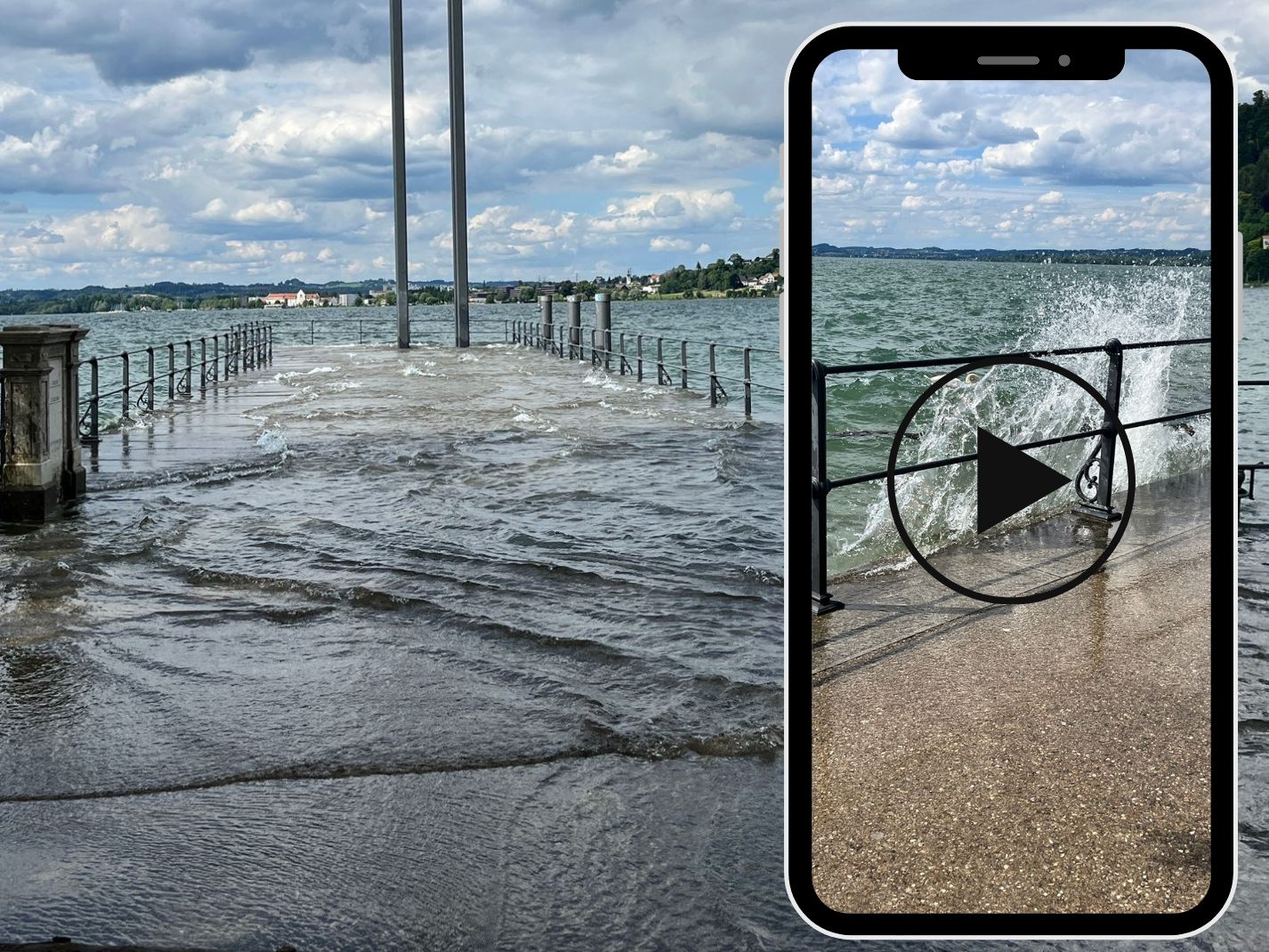 Immer noch viel Wasser in Bregenz.