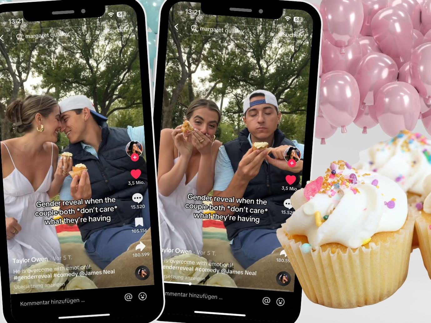 Ein emotionales Gender Reveal Video zeigt, wie ein Paar das Geschlecht ihres zukünftigen Kindes durch einen Cupcake erfährt. Ein emotionales Gender Reveal Video zeigt, wie ein Paar das Geschlecht ihres zukünftigen Kindes durch einen Cupcake erfährt.
