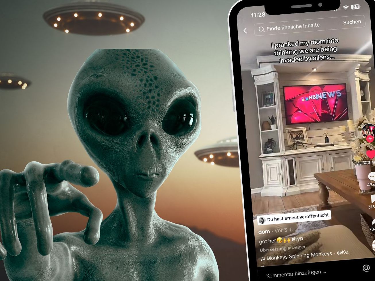 Ein harmloser Scherz gerät außer Kontrolle, als ein Sohn seine Mutter mit einer gefälschten Alien-Invasion in Panik versetzt. Ein harmloser Scherz gerät außer Kontrolle, als ein Sohn seine Mutter mit einer gefälschten Alien-Invasion in Panik versetzt.