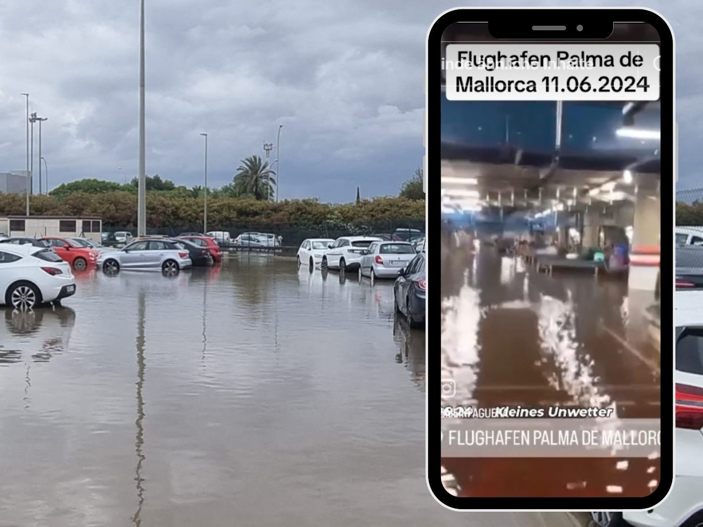 Der Flughafen auf Mallorca stand komplett unter Wasser. Der Flughafen auf Mallorca stand komplett unter Wasser.