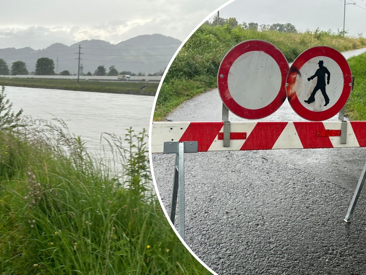 Aktuell werden Sperrungen der Rheinvorländer ab der Wiesenrainbrücke im Widnau/ Lustenau flussabwärts vorbereitet. Aktuell werden Sperrungen der Rheinvorländer ab der Wiesenrainbrücke im Widnau/ Lustenau flussabwärts vorbereitet.