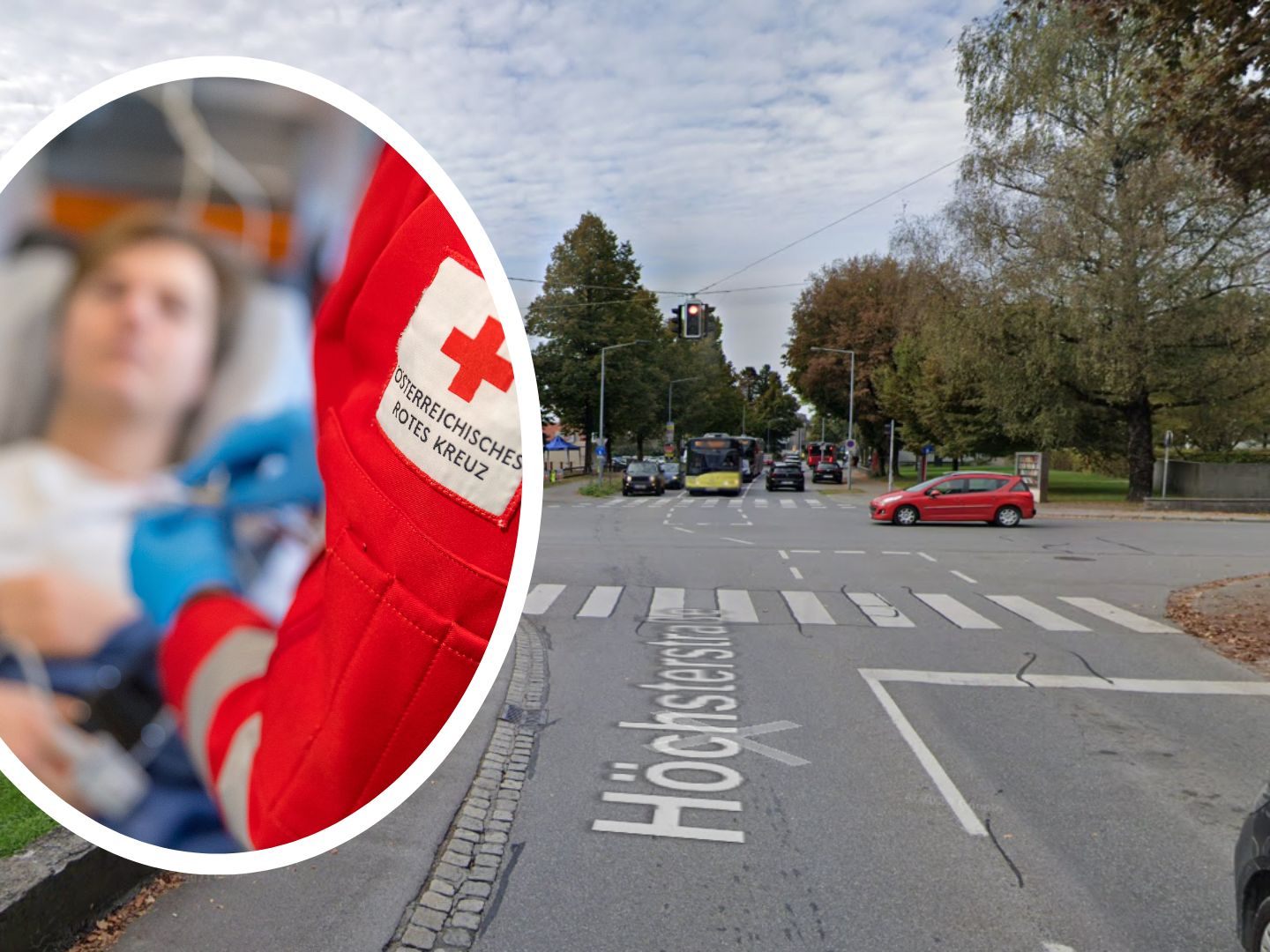 Die Frau prallte mit dem Kopf auf die Windschutzscheibe