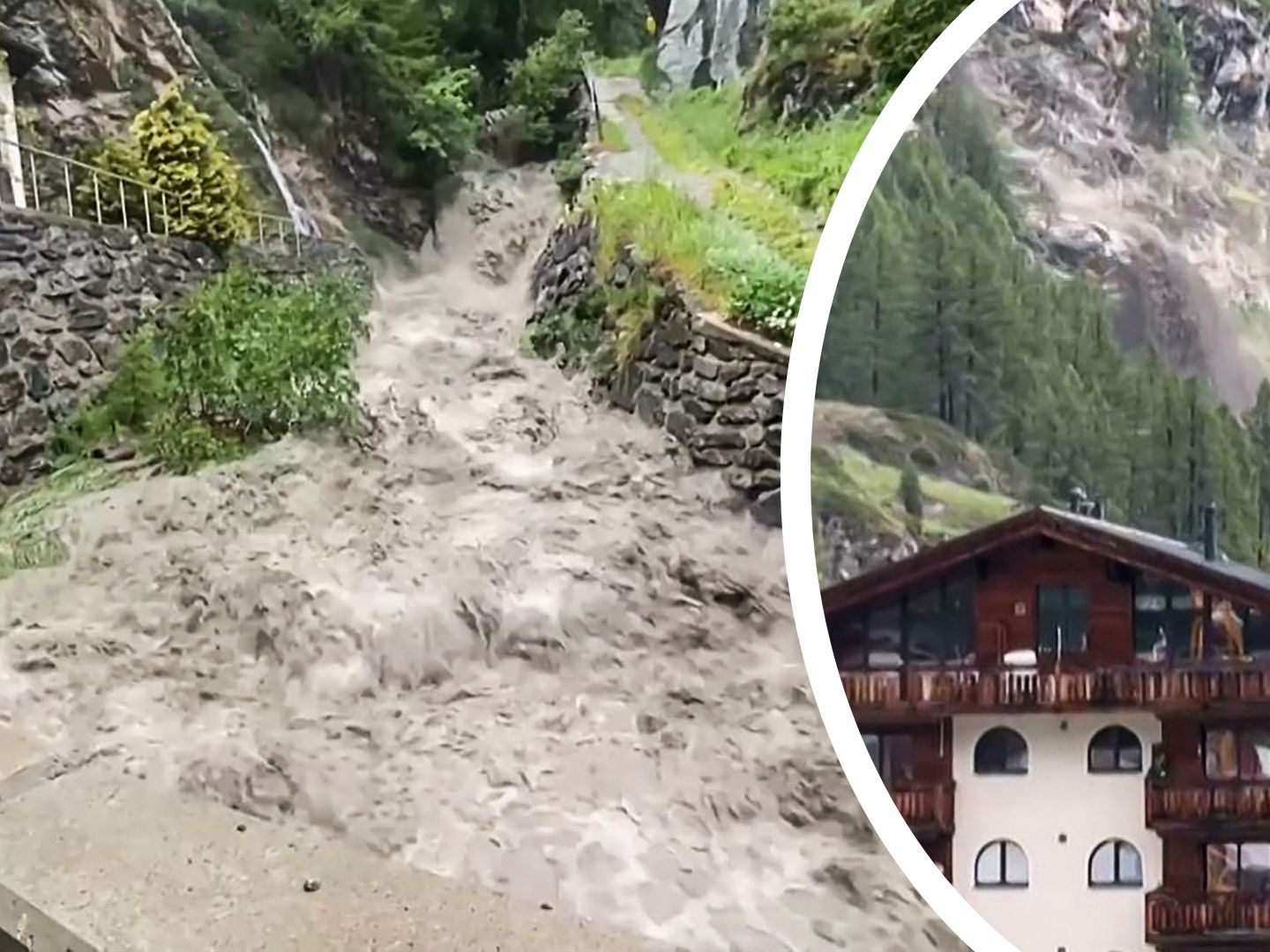 Zugstrecke zwischen Visp und Zermatt bleibt wegen der Hochwassergefahr vorerst weiter gesperrt