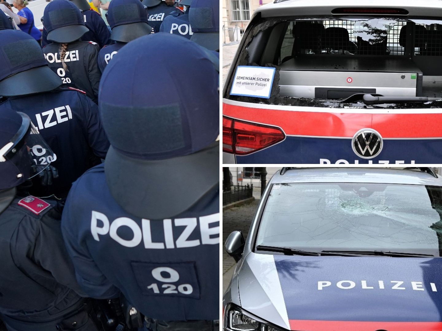 Bei der Demo in Wien kam es zu Attacken auf Polizisten. Bei der Demo in Wien kam es zu Attacken auf Polizisten.