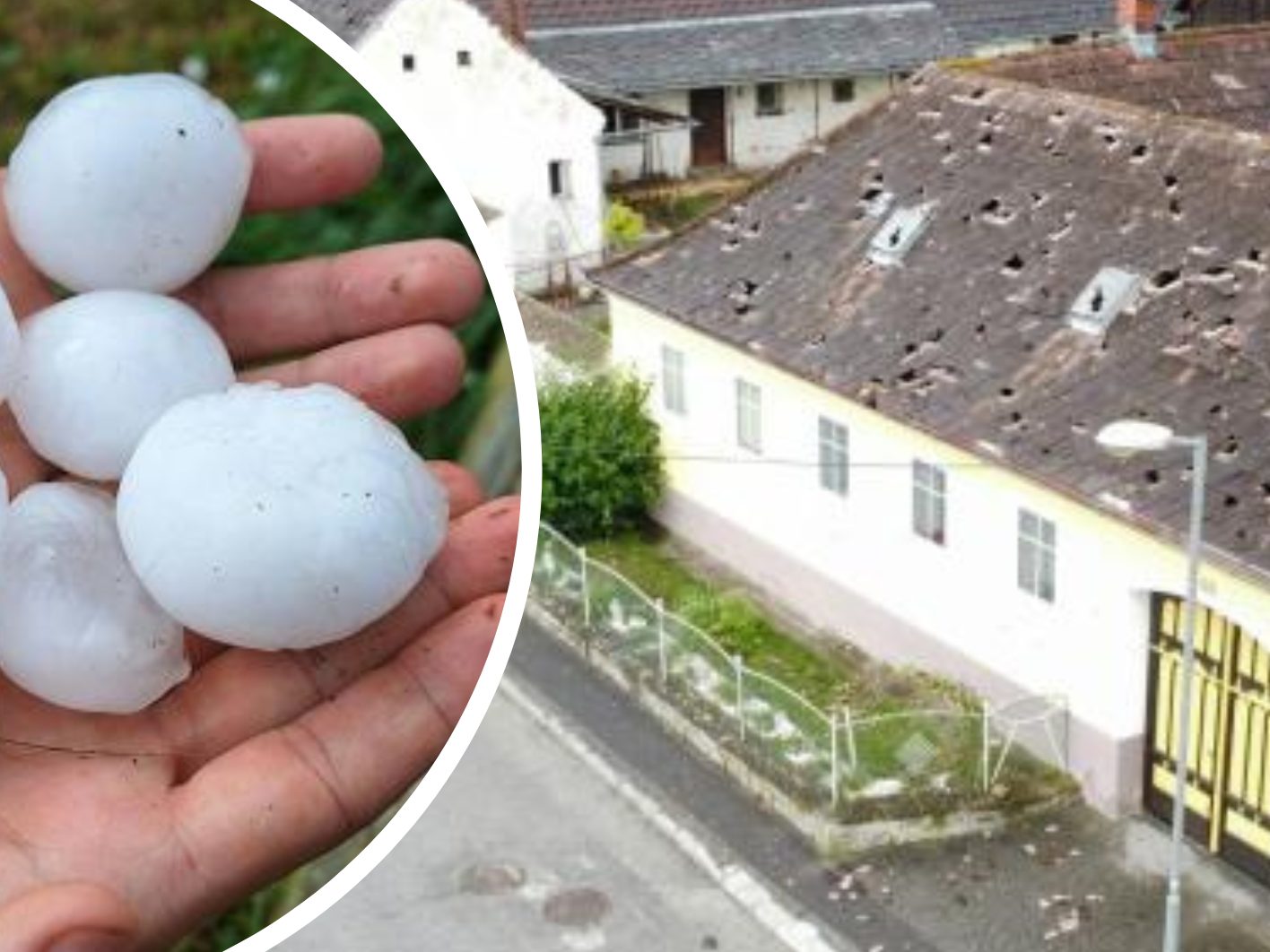 Ein schweres hagelunwetter traf das Waldviertel am Sonntag.