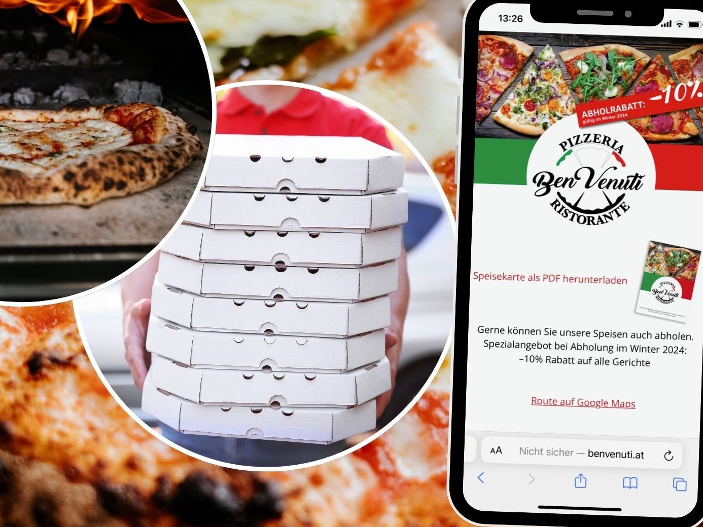 Ob saftige Steinofen-Pizzen oder hausgemachte Pasta, die Pizzeria Benvenuti bietet für jeden Geschmack etwas Besonderes.