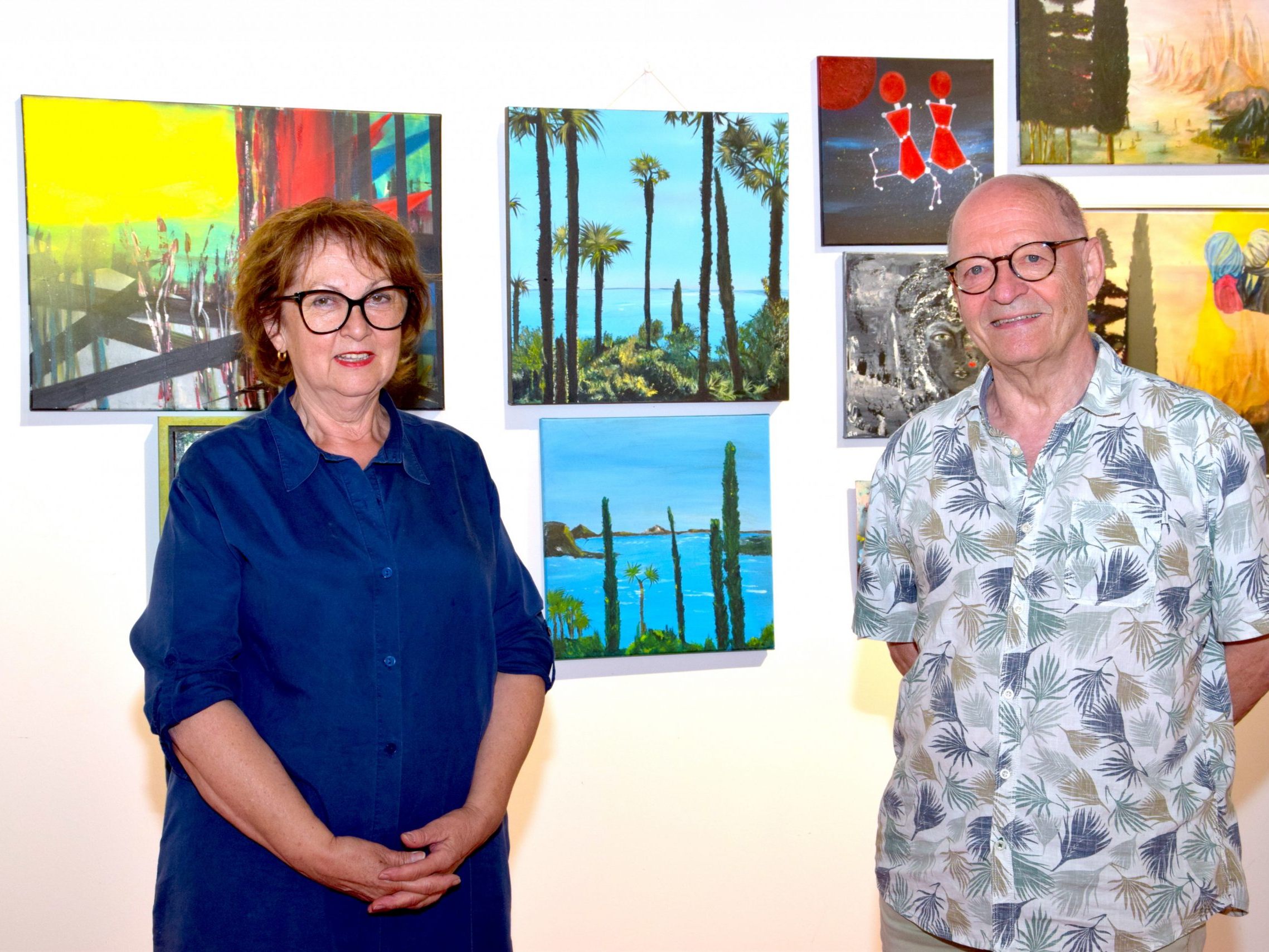 Galeristin Sigrid Fritsche mit ihrem Künstlerkollegen Kurt Bonner in der Kellergalerie kukuphi am Apothekenplatz in Bludenz, Werdenbergerstraße 26. Galeristin Sigrid Fritsche mit ihrem Künstlerkollegen Kurt Bonner in der Kellergalerie kukuphi am Apothekenplatz in Bludenz, Werdenbergerstraße 26.