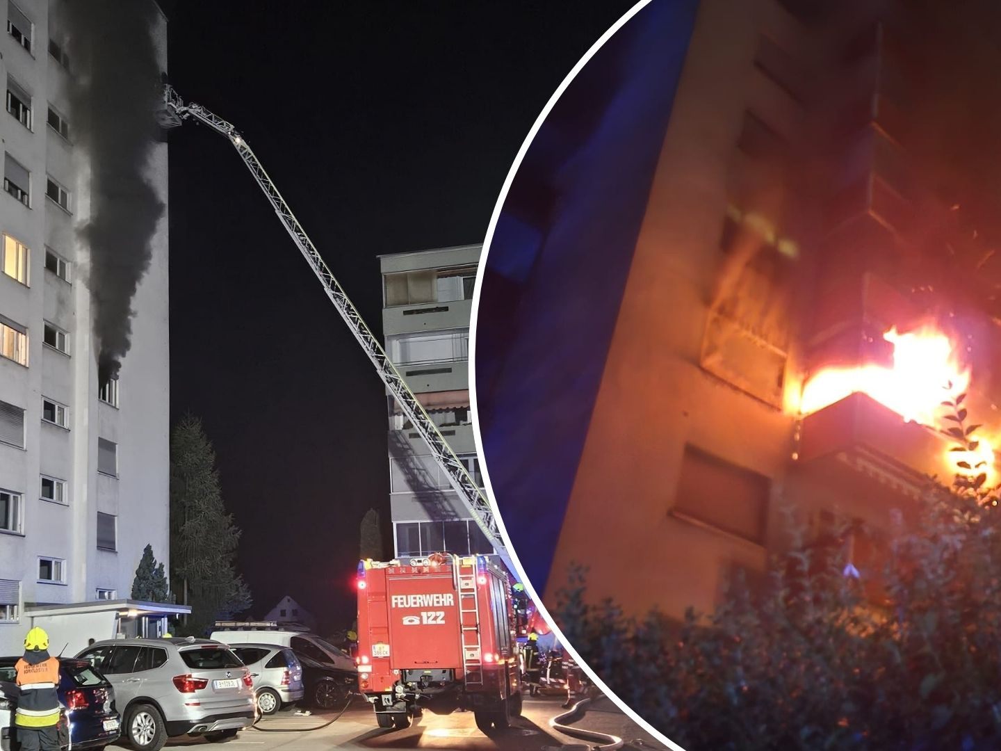 In der Rheinstraße kam es zu einem Wohnungsbrand.