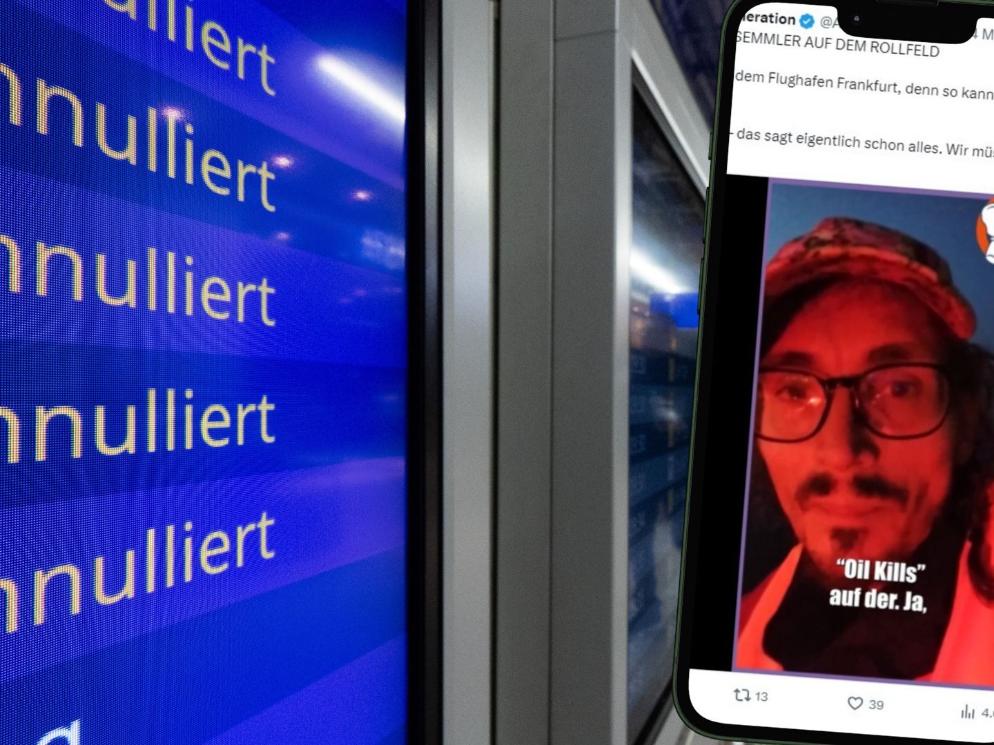 Ein Klimaprotest legt den Flughafen Frankfurt lahm. Ein Klimaprotest legt den Flughafen Frankfurt lahm.