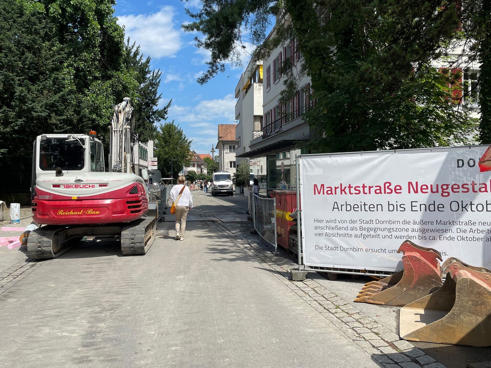 Die Arbeiten in der Dornbirner Marktstraße laufen auf Hochtouren.