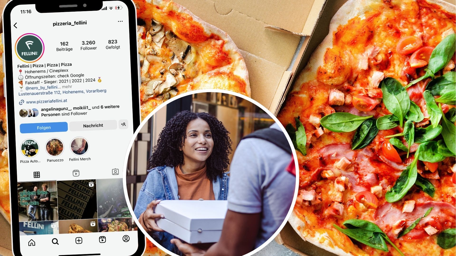 Die Pizzeria Fellini in Hohenems ist bekannt für ihre preisgekrönte Pizza und ihren schnellen Lieferservice. Die Pizzeria Fellini in Hohenems ist bekannt für ihre preisgekrönte Pizza und ihren schnellen Lieferservice.