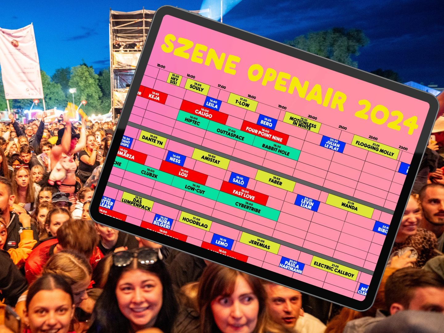 Der Timetable für das Szene Openair ist fix. Der Timetable für das Szene Openair ist fix.