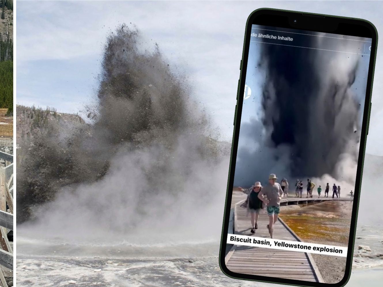 Das Video einer Explosion in Yellowstone macht auf Social Media die Runde.