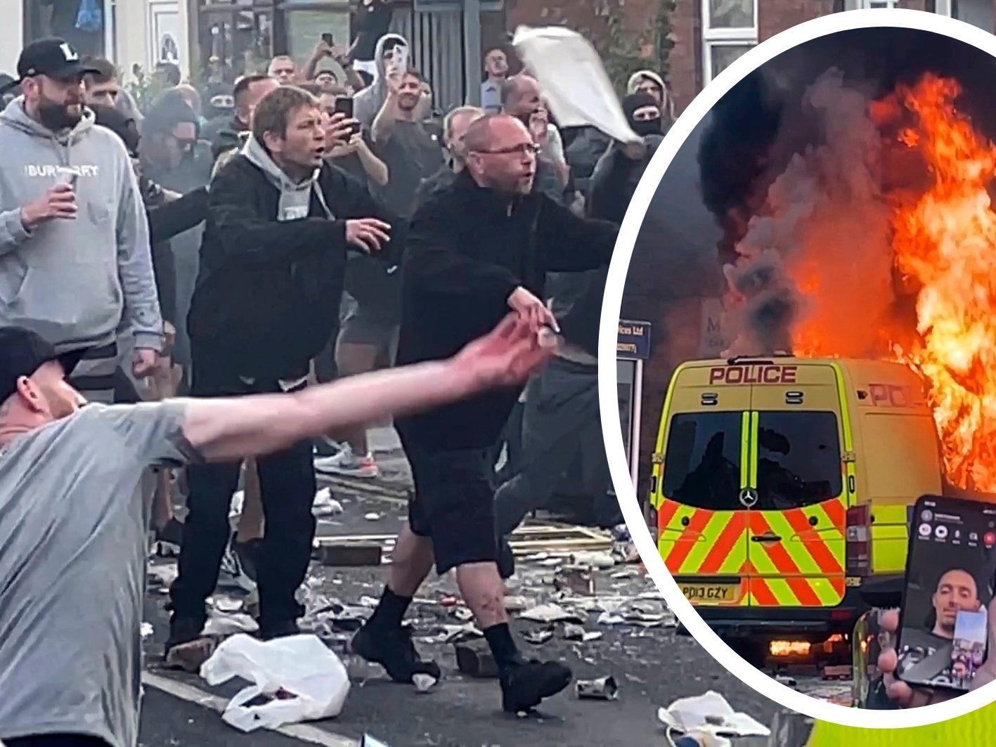 Bei schweren Ausschreitungen von Rechtsextremen nach dem tödlichen Messerangriff im englischen Southport sind 39 Polizisten verletzt worden. Bei schweren Ausschreitungen von Rechtsextremen nach dem tödlichen Messerangriff im englischen Southport sind 39 Polizisten verletzt worden.