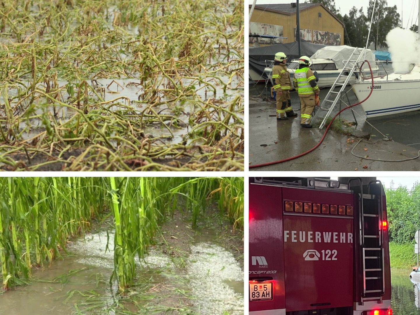 Zahlreiche Feuerwehreinsätze am Freitagabend - Schäden in der Landwirtschaft Zahlreiche Feuerwehreinsätze am Freitagabend - Schäden in der Landwirtschaft
