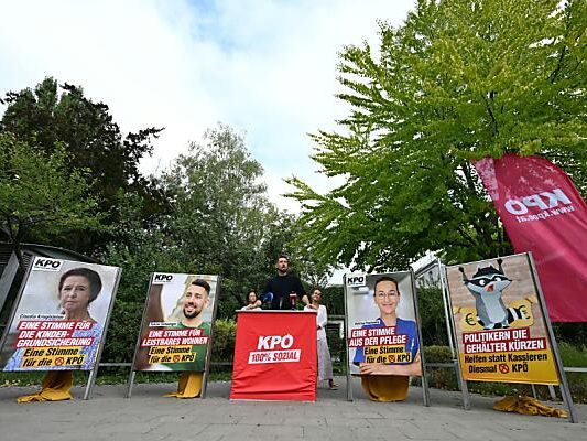Die KPÖ startet mit ihren ersten Plakaten in den Wahlkampf. Die KPÖ startet mit ihren ersten Plakaten in den Wahlkampf.