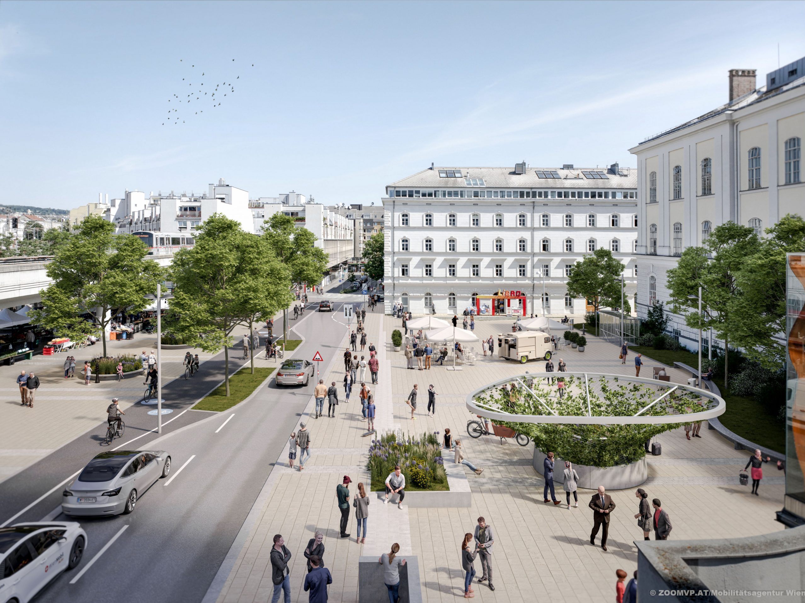 So soll der neue "Hauptplatz Ottakring", der Vorplatz der U3-Endstelle Ottakring schon bald aussehen.