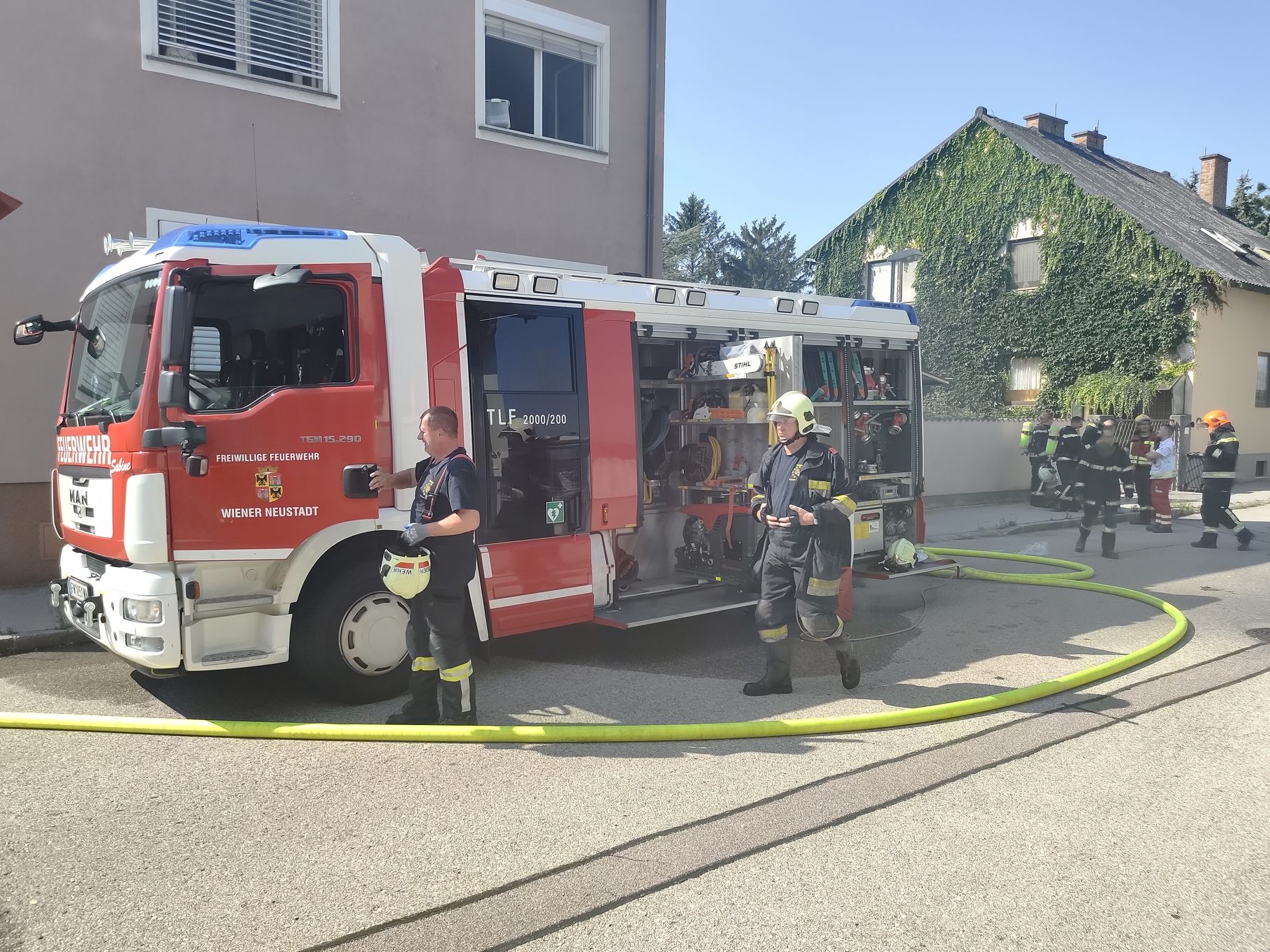Feuerwehreinsatz in Wiener Neustadt.