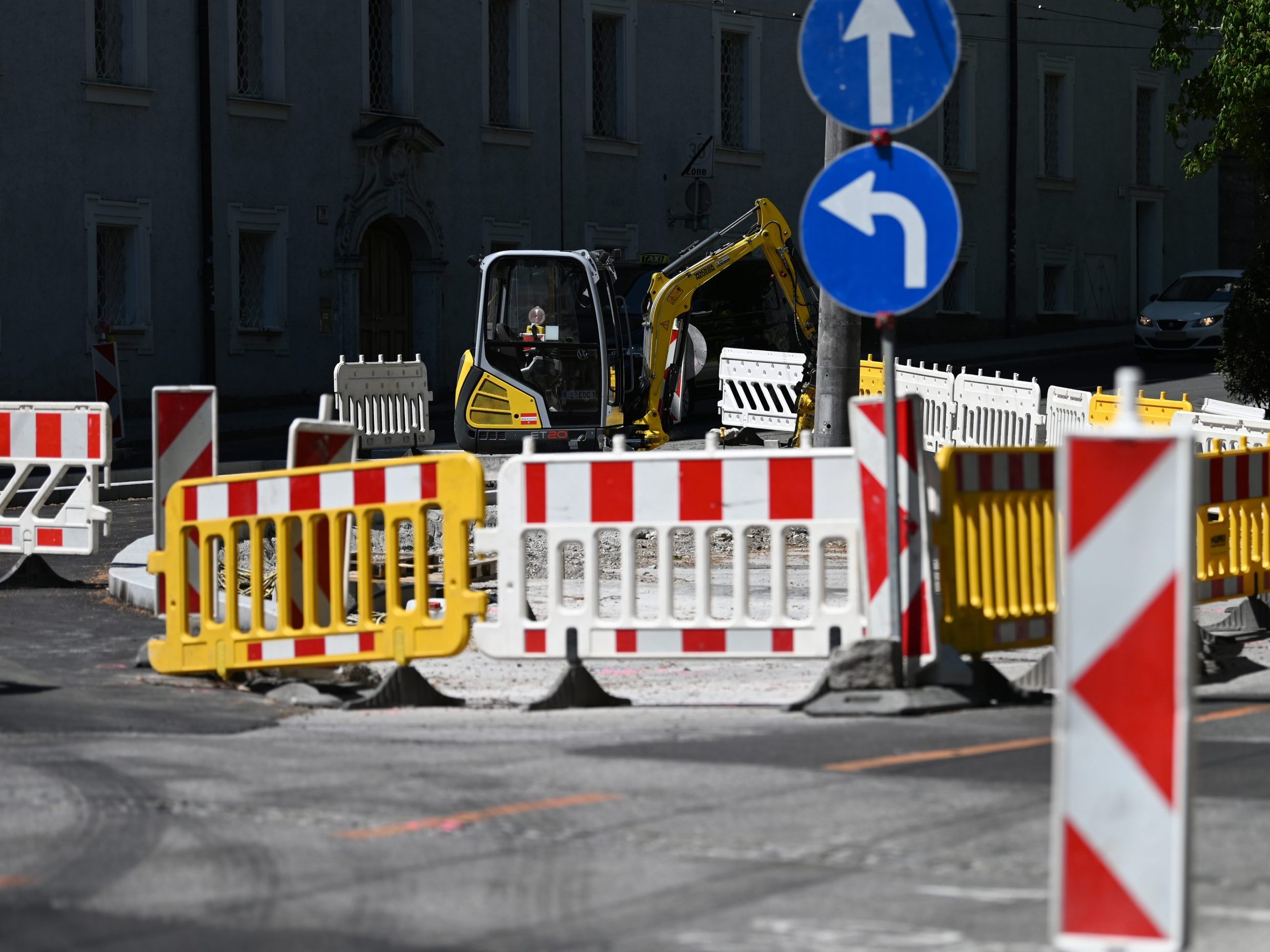 Straßenbauarbeiten in Wien-Leopoldstadt. Straßenbauarbeiten in Wien-Leopoldstadt.