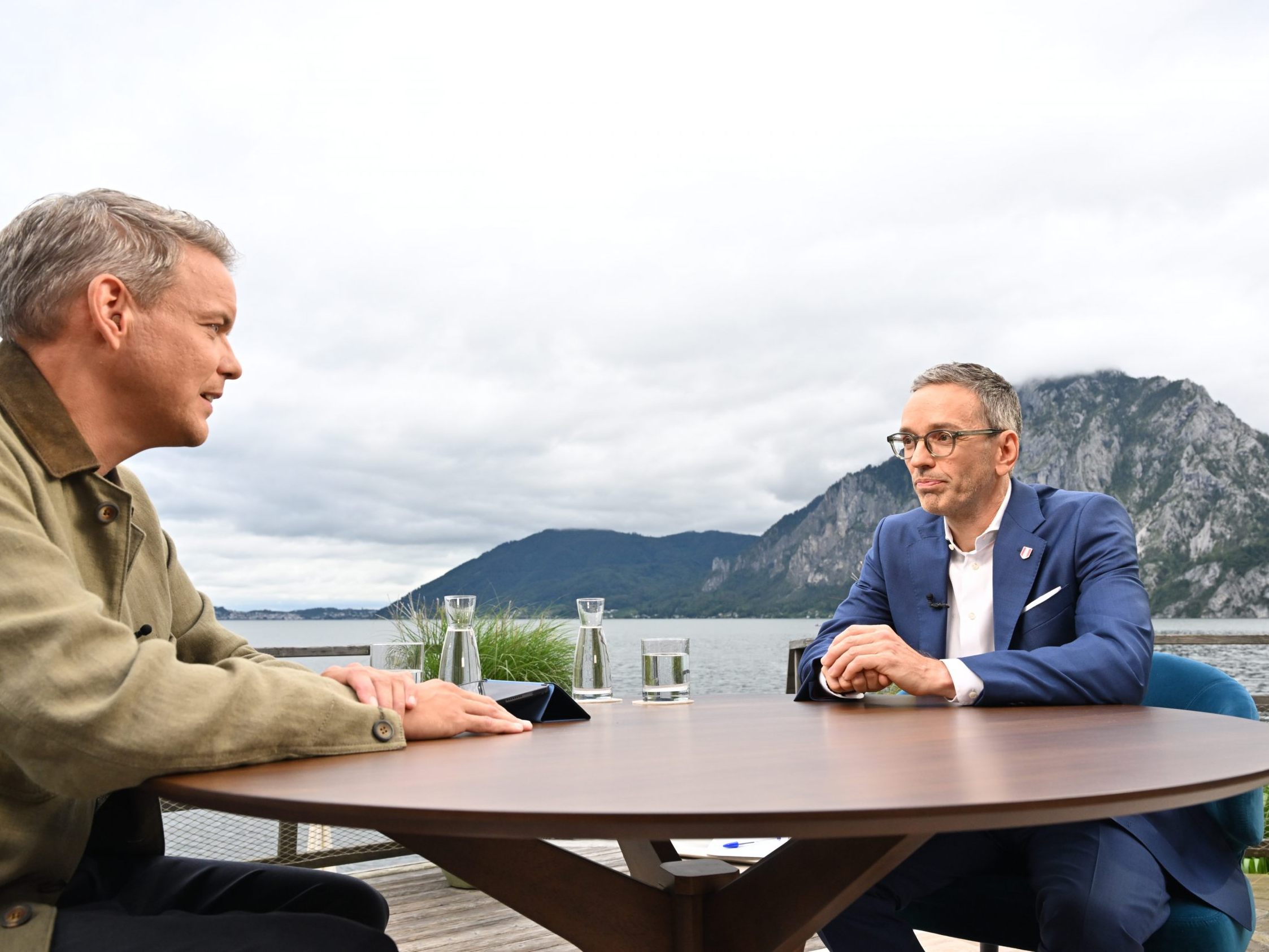 Herbert Kickl im ORF-"Sommergespräch". Herbert Kickl im ORF-"Sommergespräch".