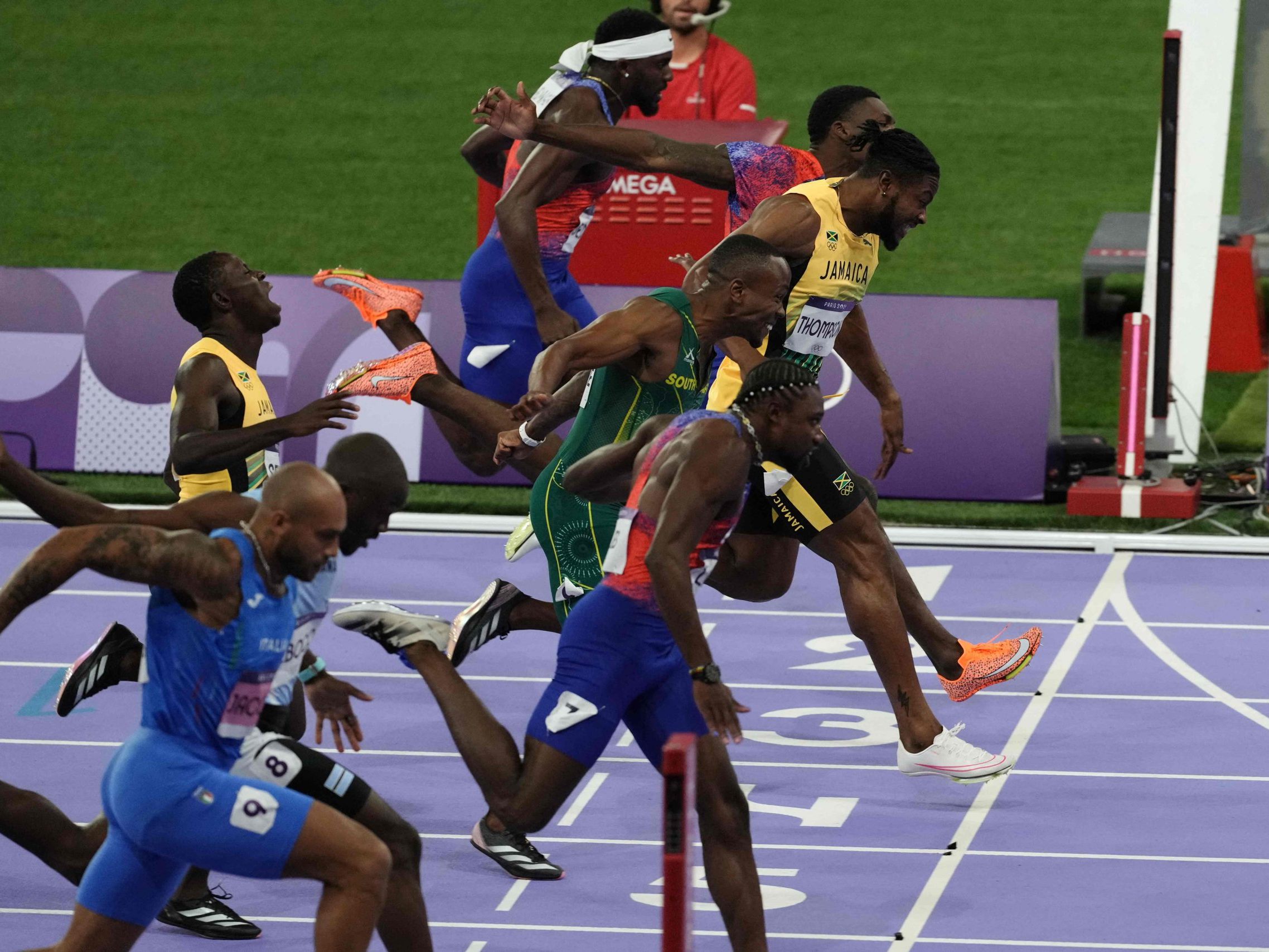 Fotofinish im 100-Meter-Lauf