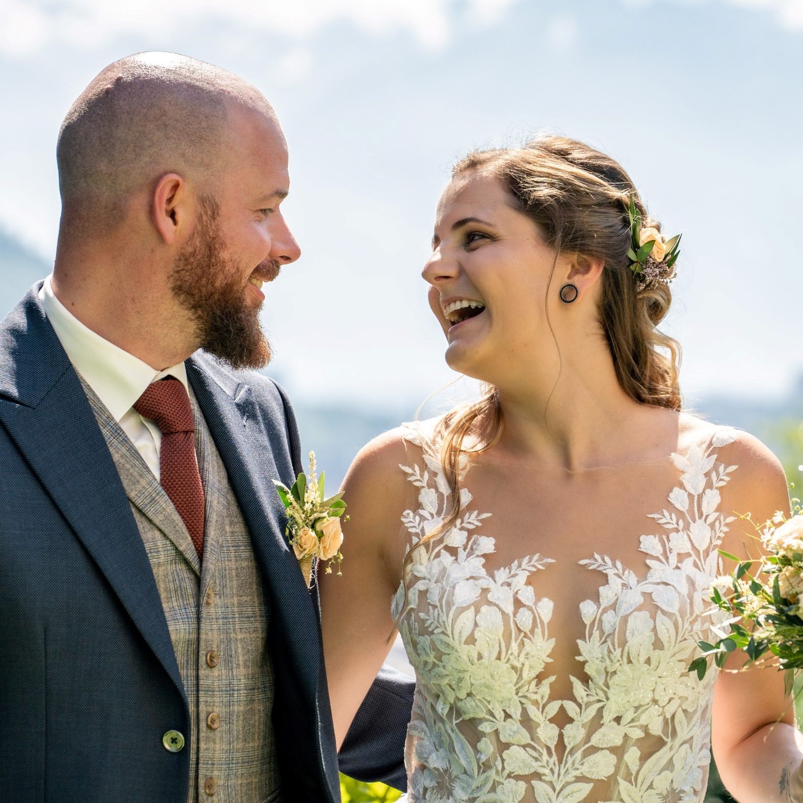 Das Brautpaar: Melanie und Simon Lorenzi.