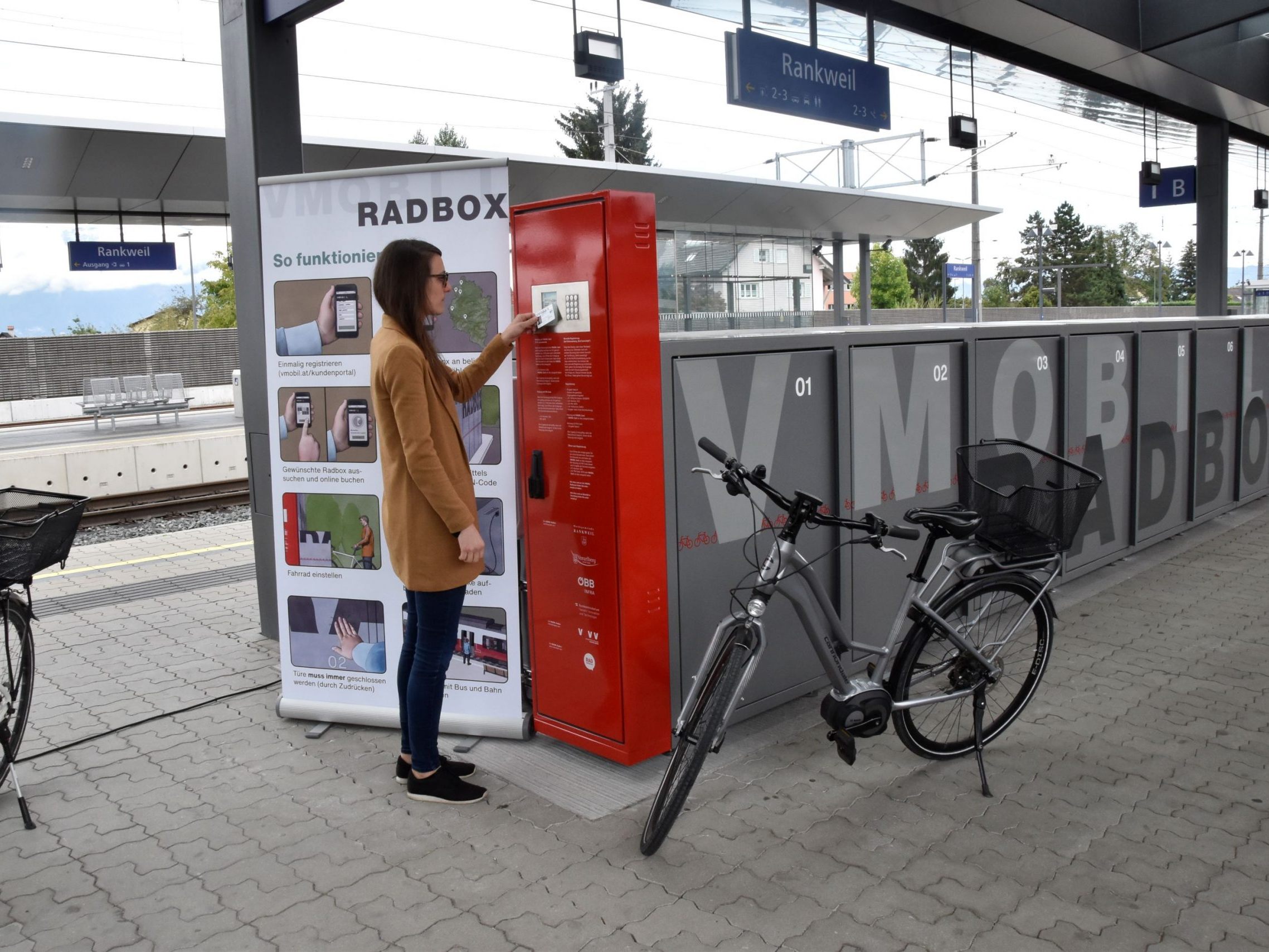 Auch die VMOBIL-Radboxen in Rankweil können getestet werden.