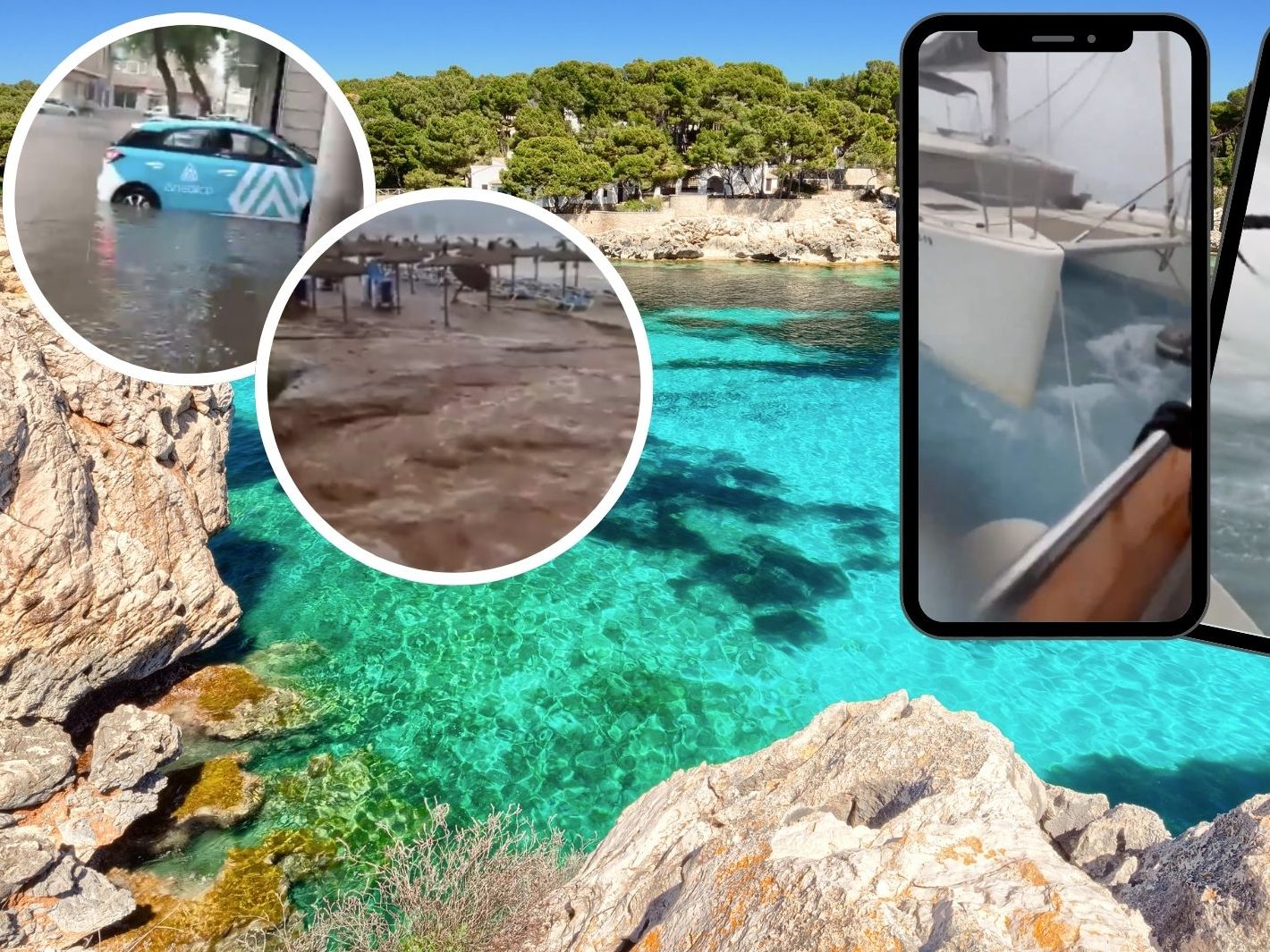 Die Baleareninseln Mallorca und Ibiza erleben derzeit extreme Wetterbedingungen. Die Baleareninseln Mallorca und Ibiza erleben derzeit extreme Wetterbedingungen.