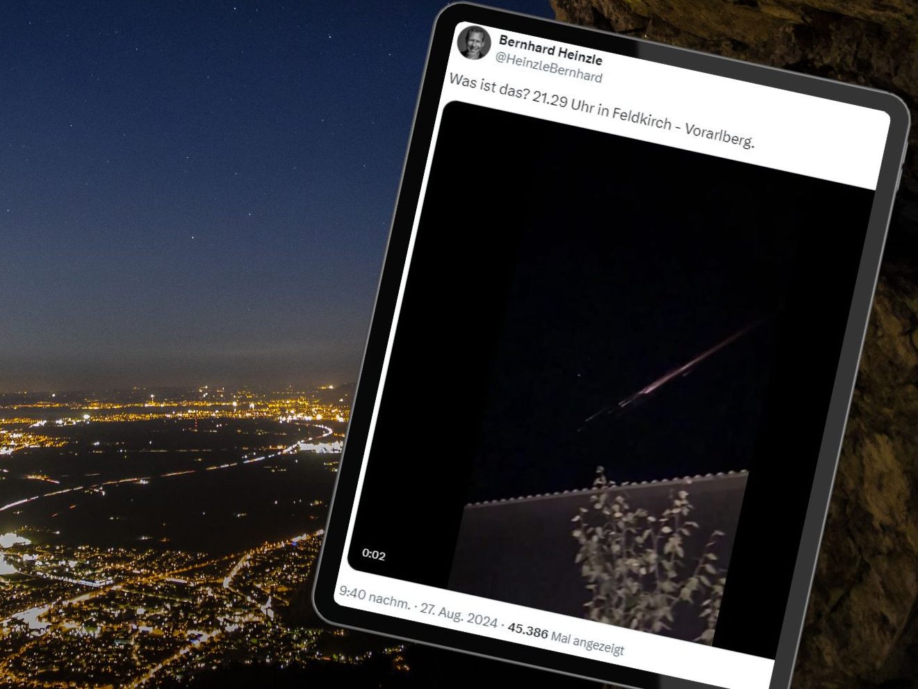 Nächtliches Spektakel am Vorarlberger Himmel