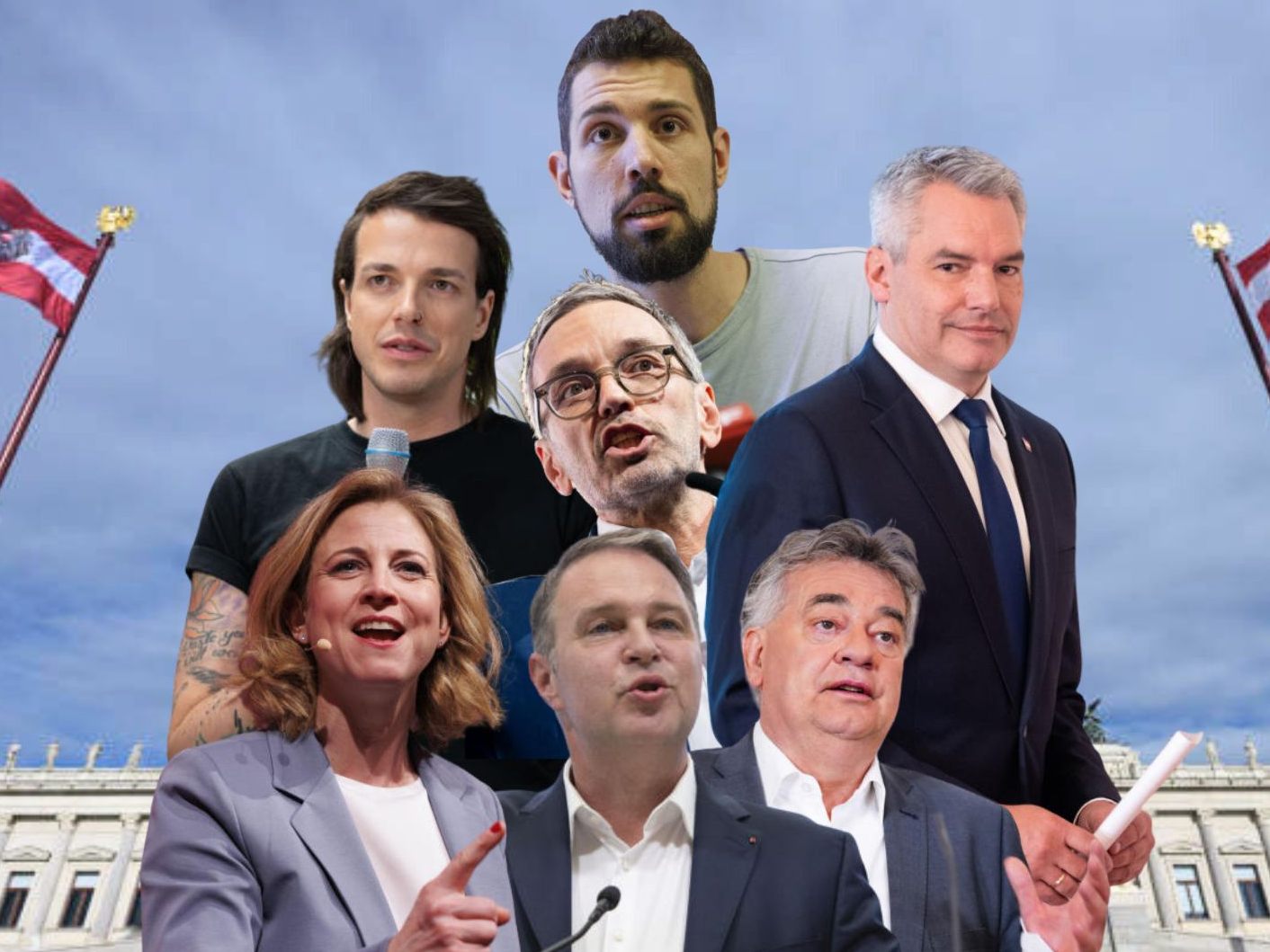 Das sind die Spitzenkandidaten für die Nationalratswahl 2024. Das sind die Spitzenkandidaten für die Nationalratswahl 2024.