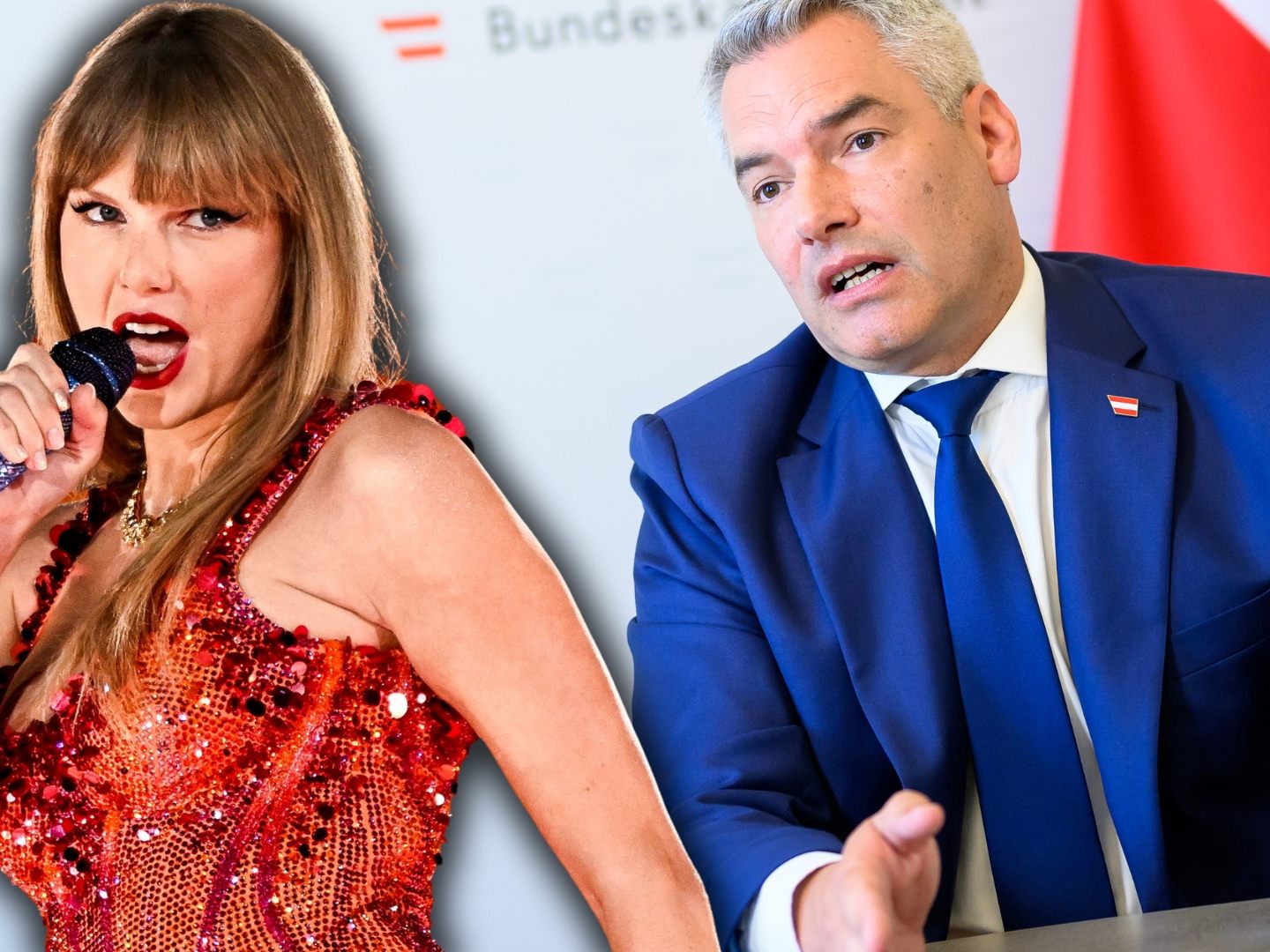 Kanzler Nehammer: Für Fans von Taylor Siwft eine "herbe Enttäuschung". Kanzler Nehammer: Für Fans von Taylor Siwft eine "herbe Enttäuschung".