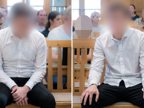 Der Erstangeklagte (l.) und der Zweitangeklagte (r.) am Mittwoch im Gerichtssaal am Landesgericht Feldkirch.
