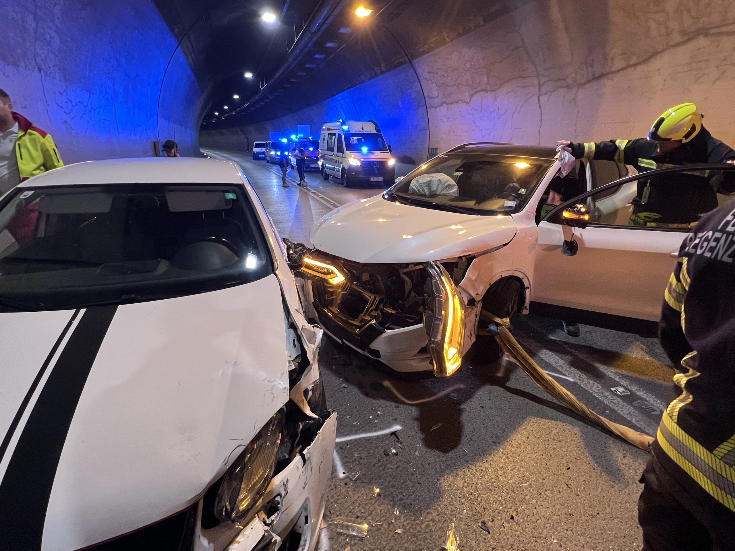 Schwerer Unfall im Citytunnel. Schwerer Unfall im Citytunnel.