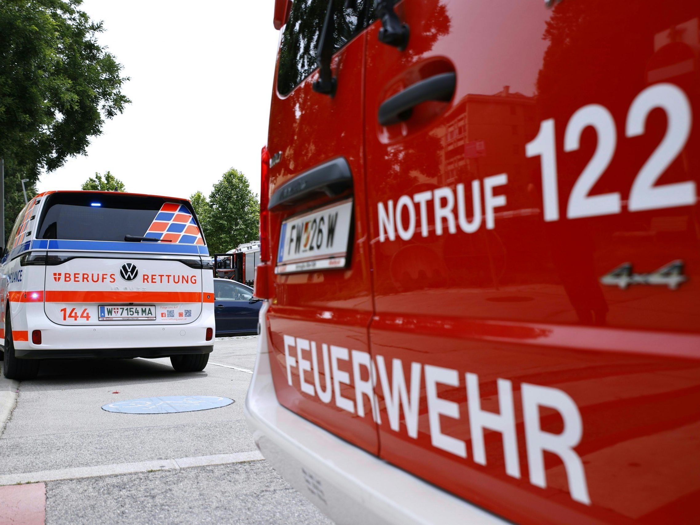 Feuerwehreinsatz in Wien-Donaustadt. Feuerwehreinsatz in Wien-Donaustadt.