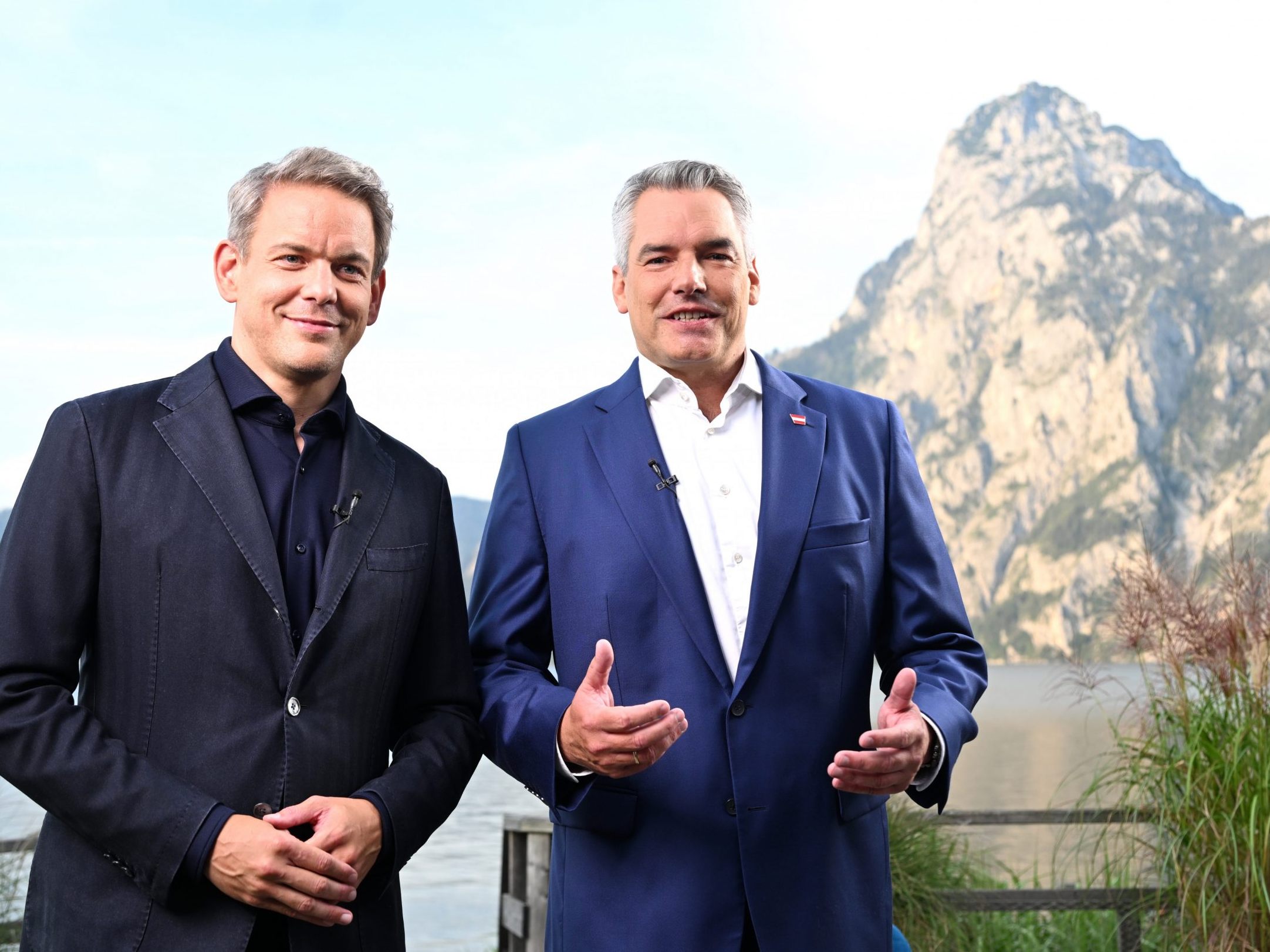 Karl Nehammer im ORF-"Sommergespräch". Karl Nehammer im ORF-"Sommergespräch".