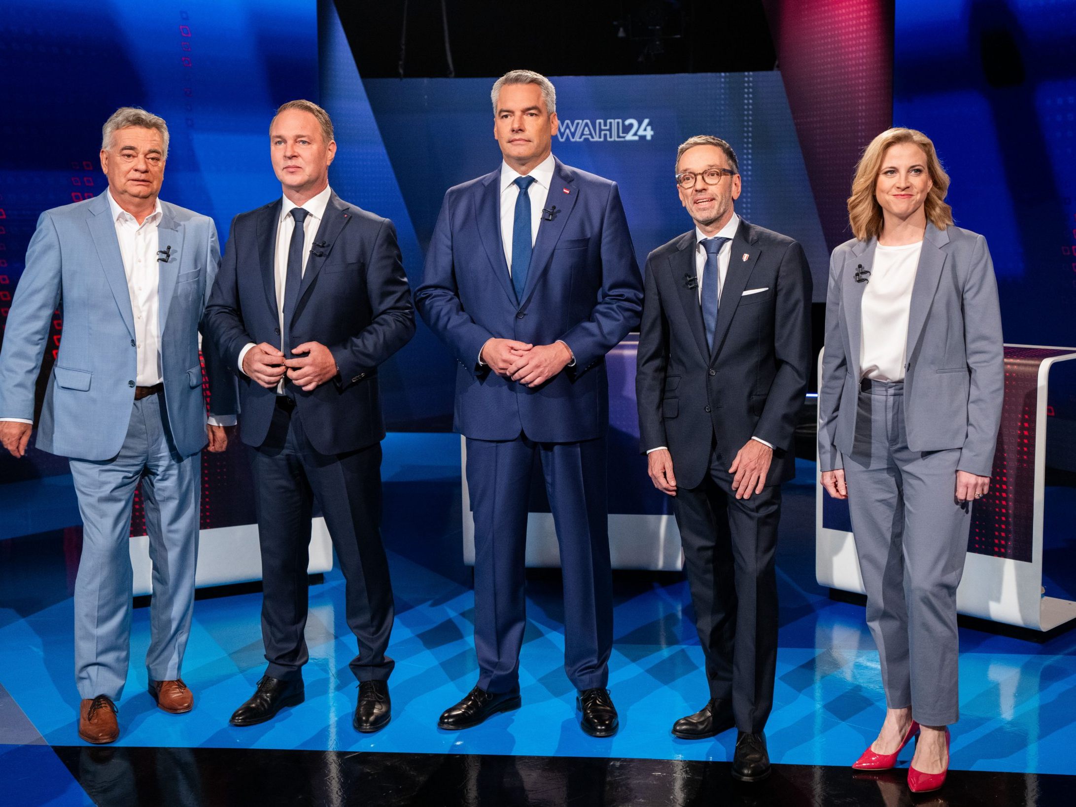 ORF-"Elefantenrunde" mit allen Spitzenkandidaten der Parteien im Parlament. ORF-"Elefantenrunde" mit allen Spitzenkandidaten der Parteien im Parlament.