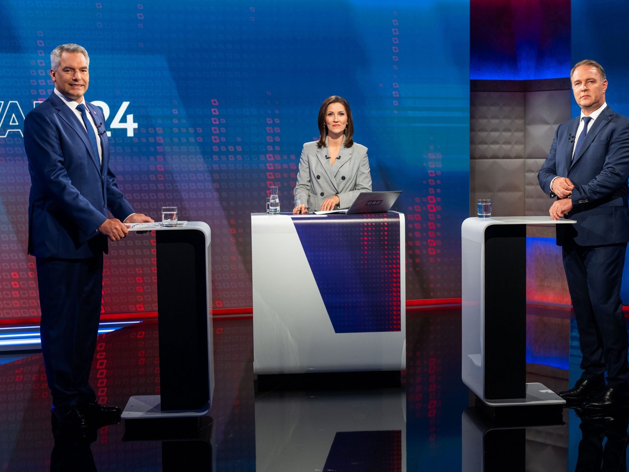 ORF-Duell zwischen Karl Nehammer und Andreas Babler.