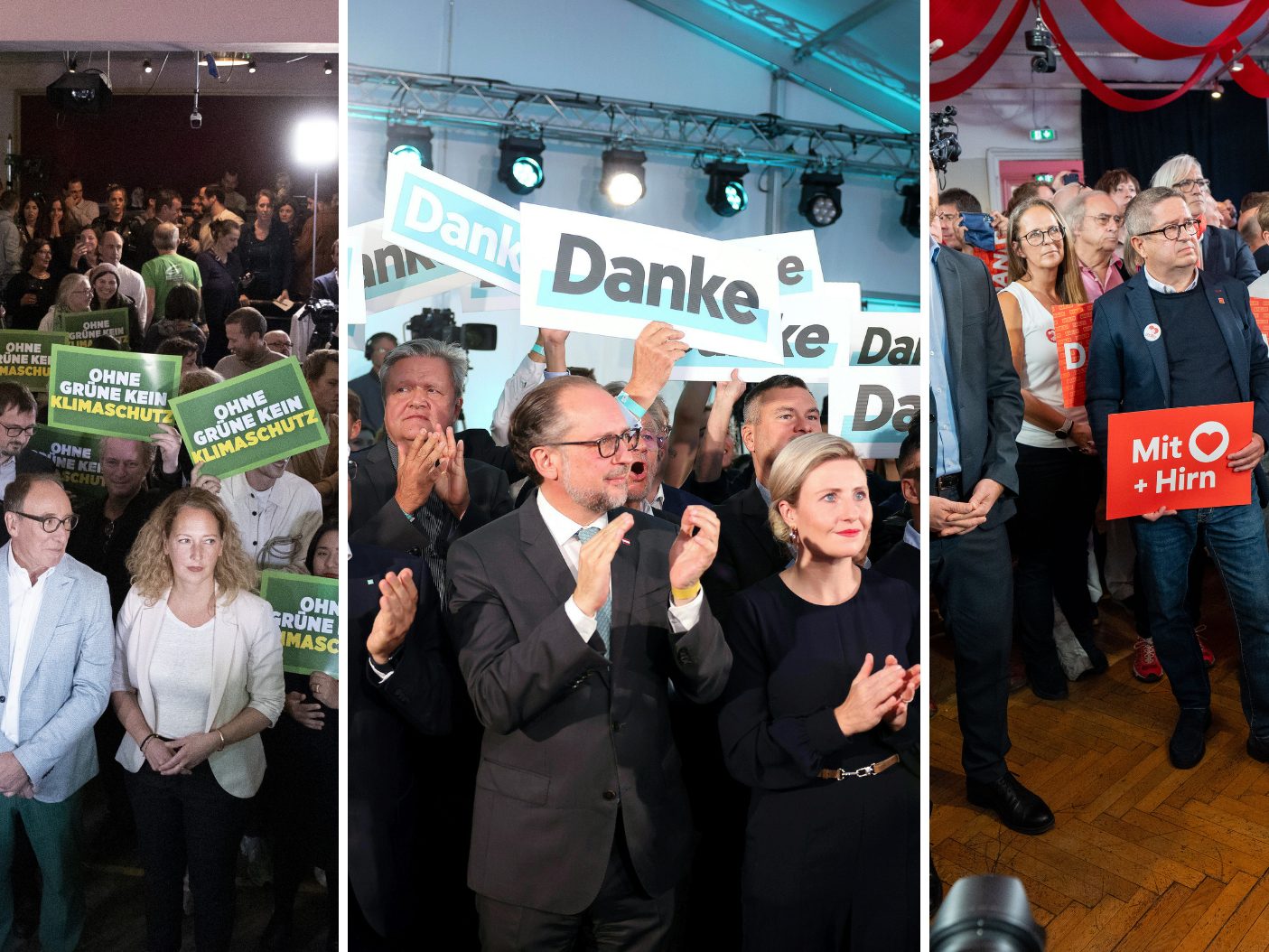 So liefen die Wahlpartys zur Nationalratswahl ab. So liefen die Wahlpartys zur Nationalratswahl ab.
