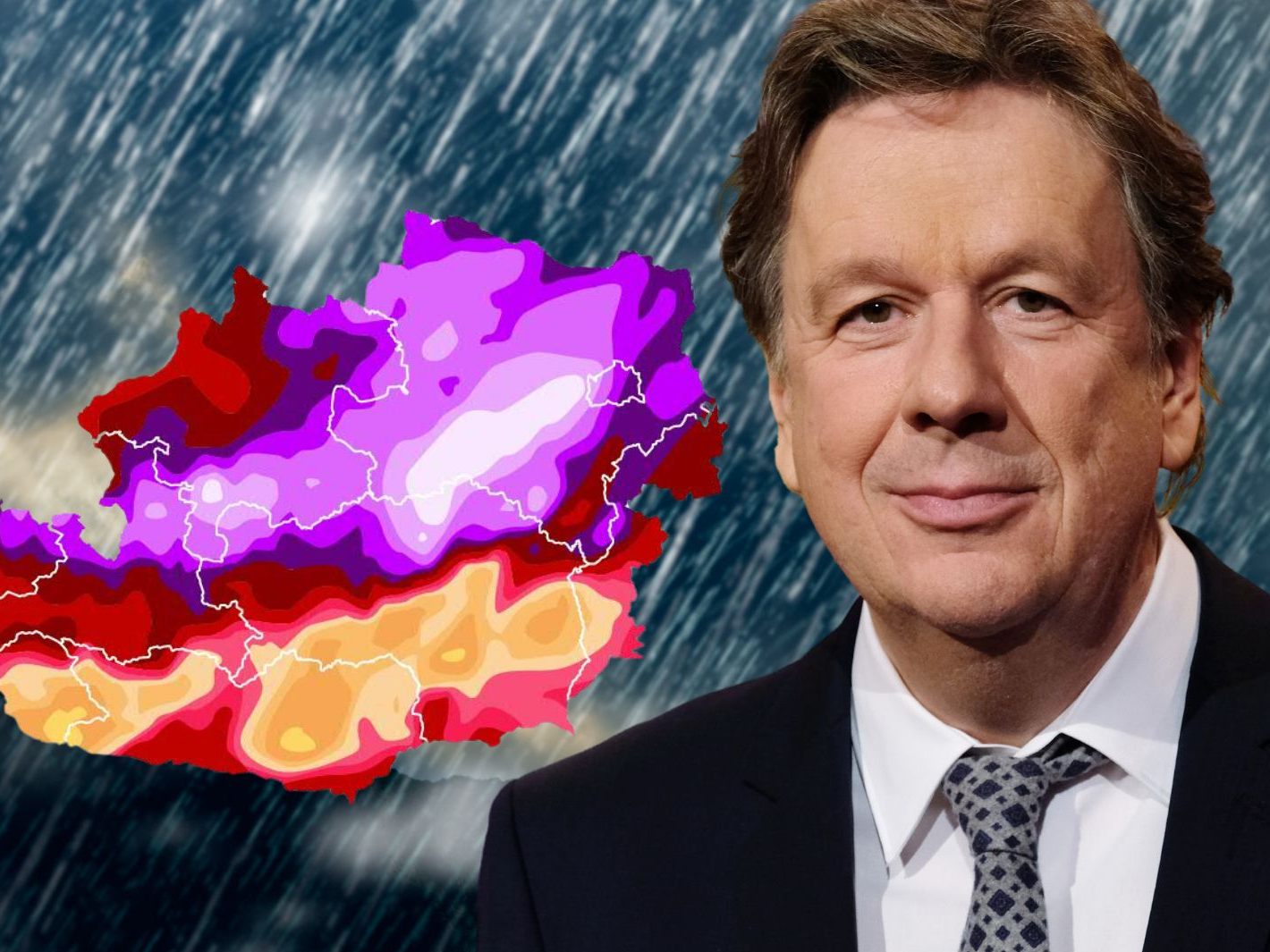 Kachelmann bemängelt, dass trotz starker Regenfälle im ORF-Wetterbericht nichts zu den Auswirkungen gesagt wurde.