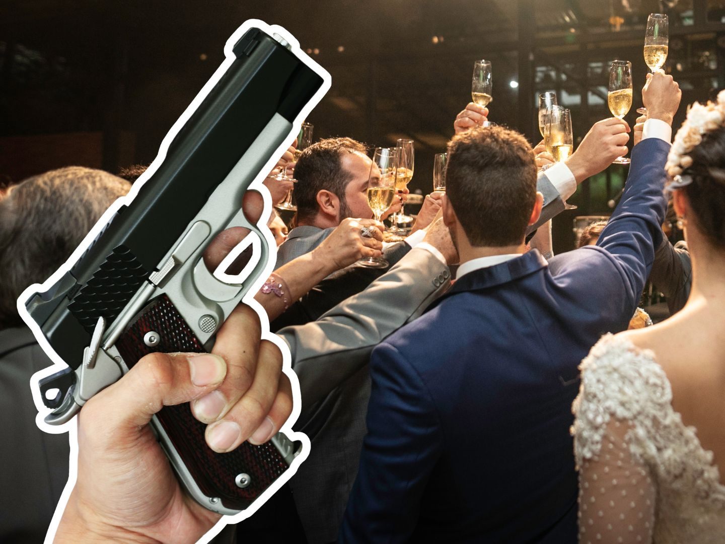 Ein Mann hielt bei einer Hochzeit in Favoriten eine Waffe in die Luft.