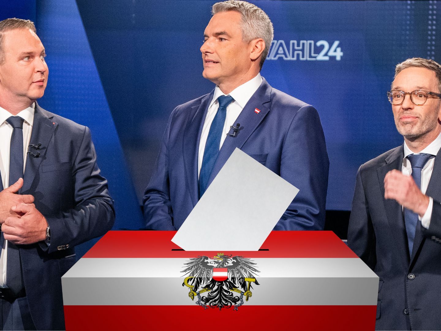 Die erste Hochrechnung zur Nationalratswahl 2024.