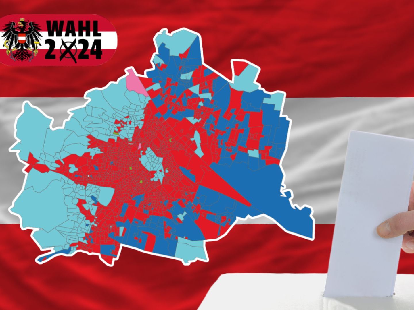 Die Ergebnisse der Nationalratswahl 2024 aus den Wiener Bezirken.
