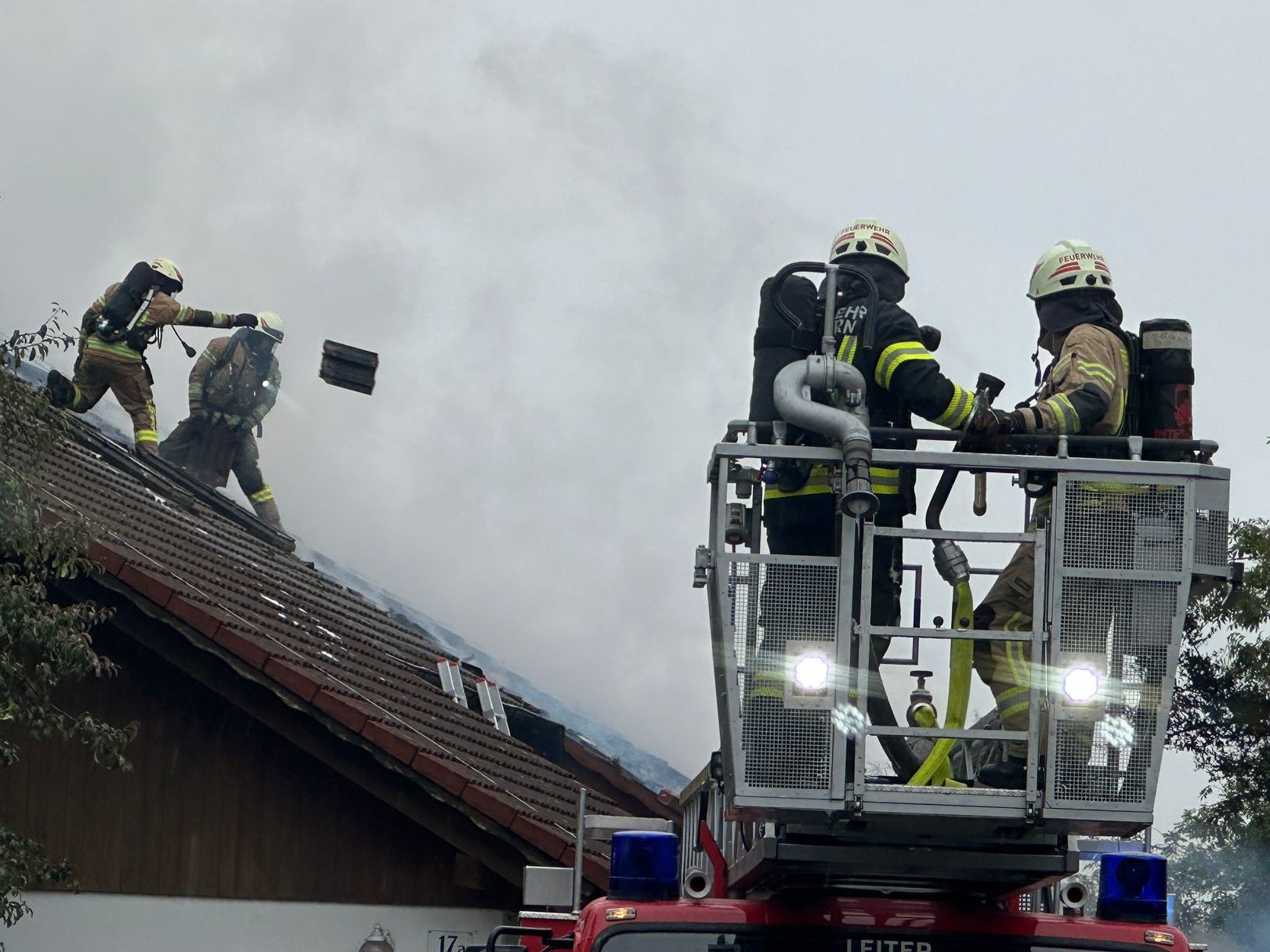Feuerwehr im Dornbirn im Einsatz.