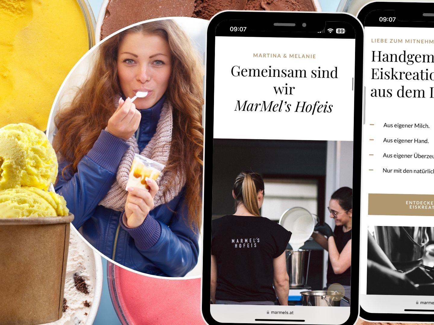 Die Liebe zum Handwerk und die Qualität der Produkte machen MarMel's Hofeis zu einem Muss für alle Eisliebhaber. Die Liebe zum Handwerk und die Qualität der Produkte machen MarMel's Hofeis zu einem Muss für alle Eisliebhaber.