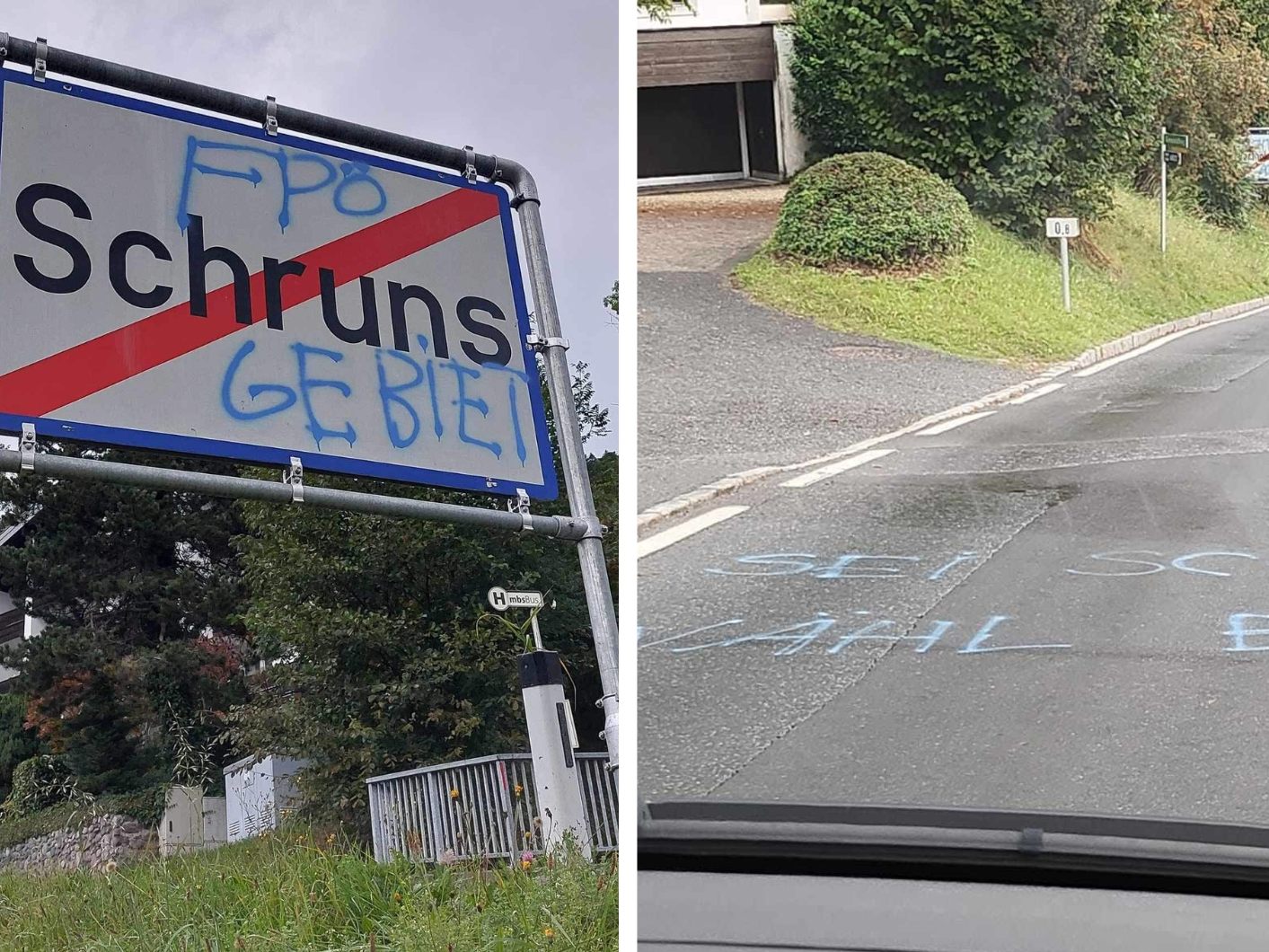 In den Gemeinden Schruns und Bartholomäberg wurden Ortstafeln beschmiert.