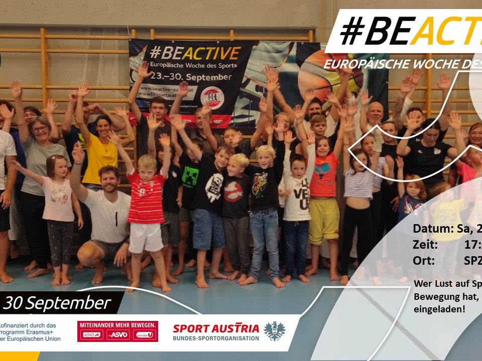 Spaß an der Bewegung steht bei der #BeActiveNight im Vordergrund. Wer Lust auf einen bewegten, abwechslungsreichen Abend hat, kommt einfach vorbei! Spaß an der Bewegung steht bei der #BeActiveNight im Vordergrund. Wer Lust auf einen bewegten, abwechslungsreichen Abend hat, kommt einfach vorbei!